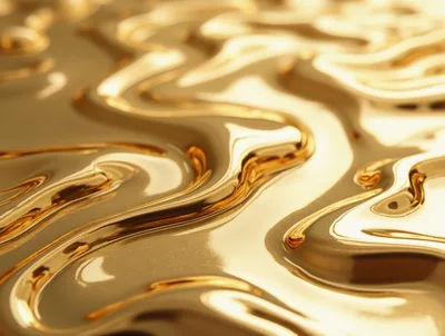 Abstract Liquid Gold Flowing Surface Background