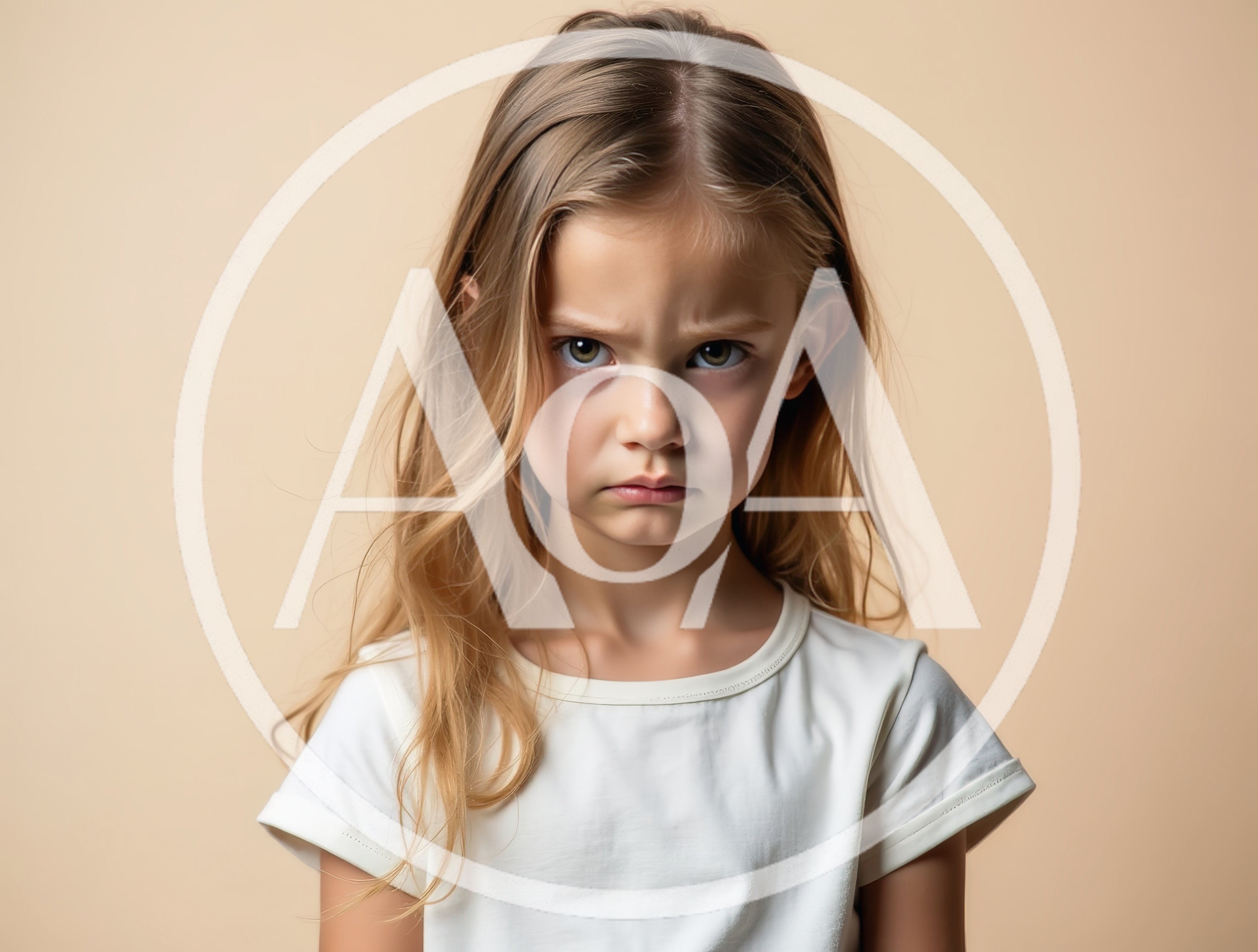 Portrait Of A Grumpy Young Girl