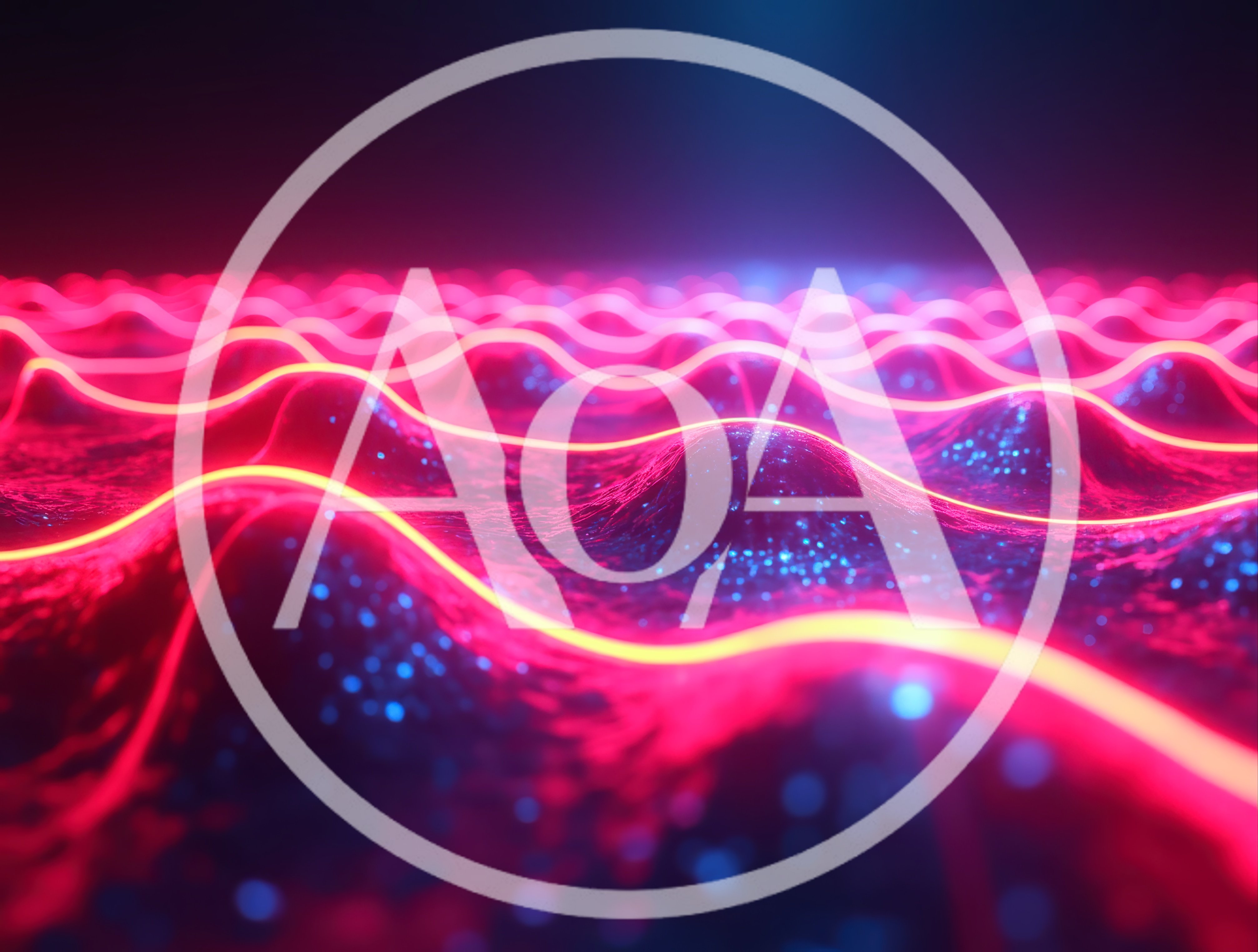 Abstract Neon Glowing Wave Landscape Background