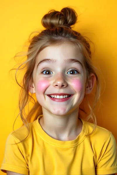 Portrait Of A Happy Young Girl With Bright Cheeks