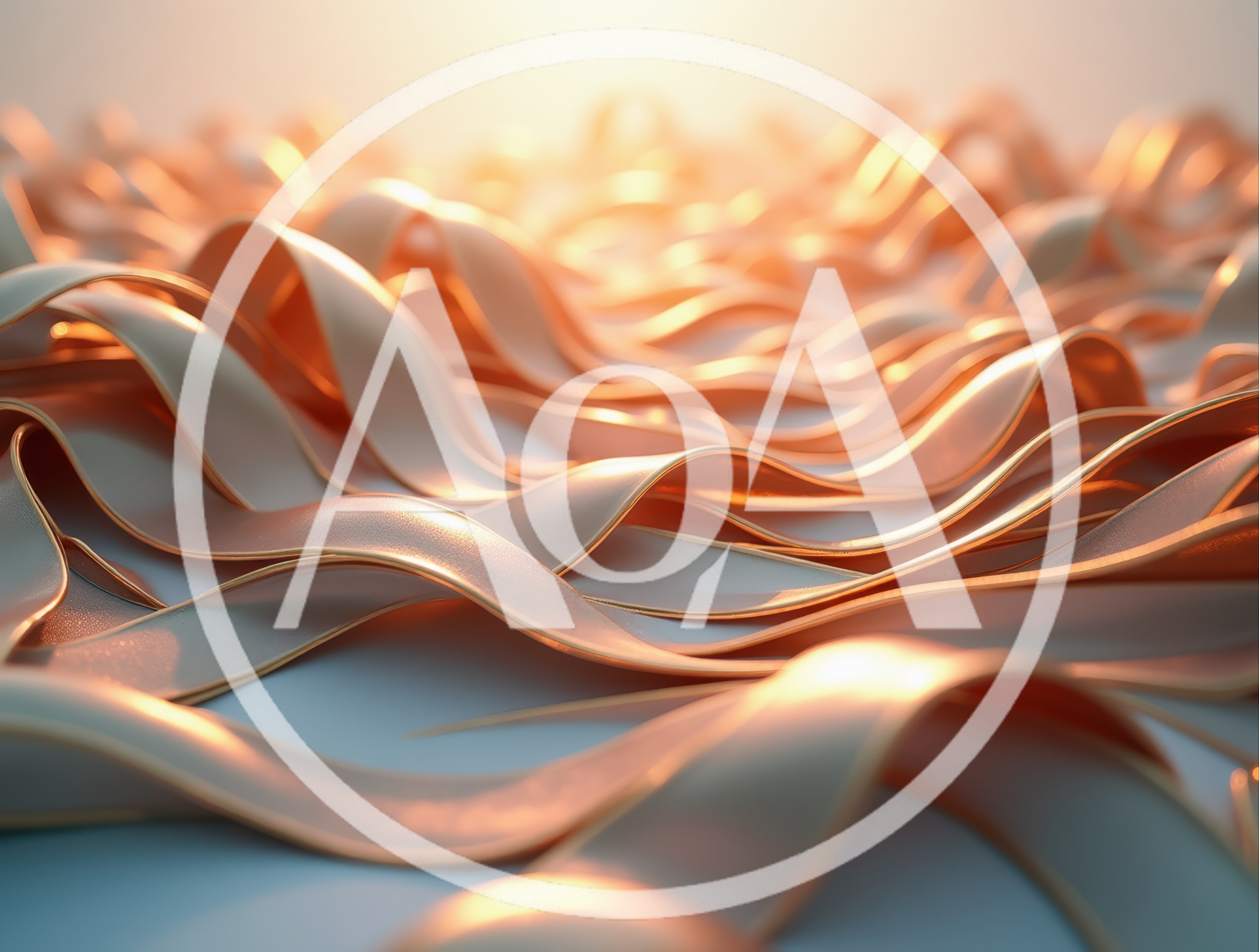 Abstract Golden Wavy Ribbons Background