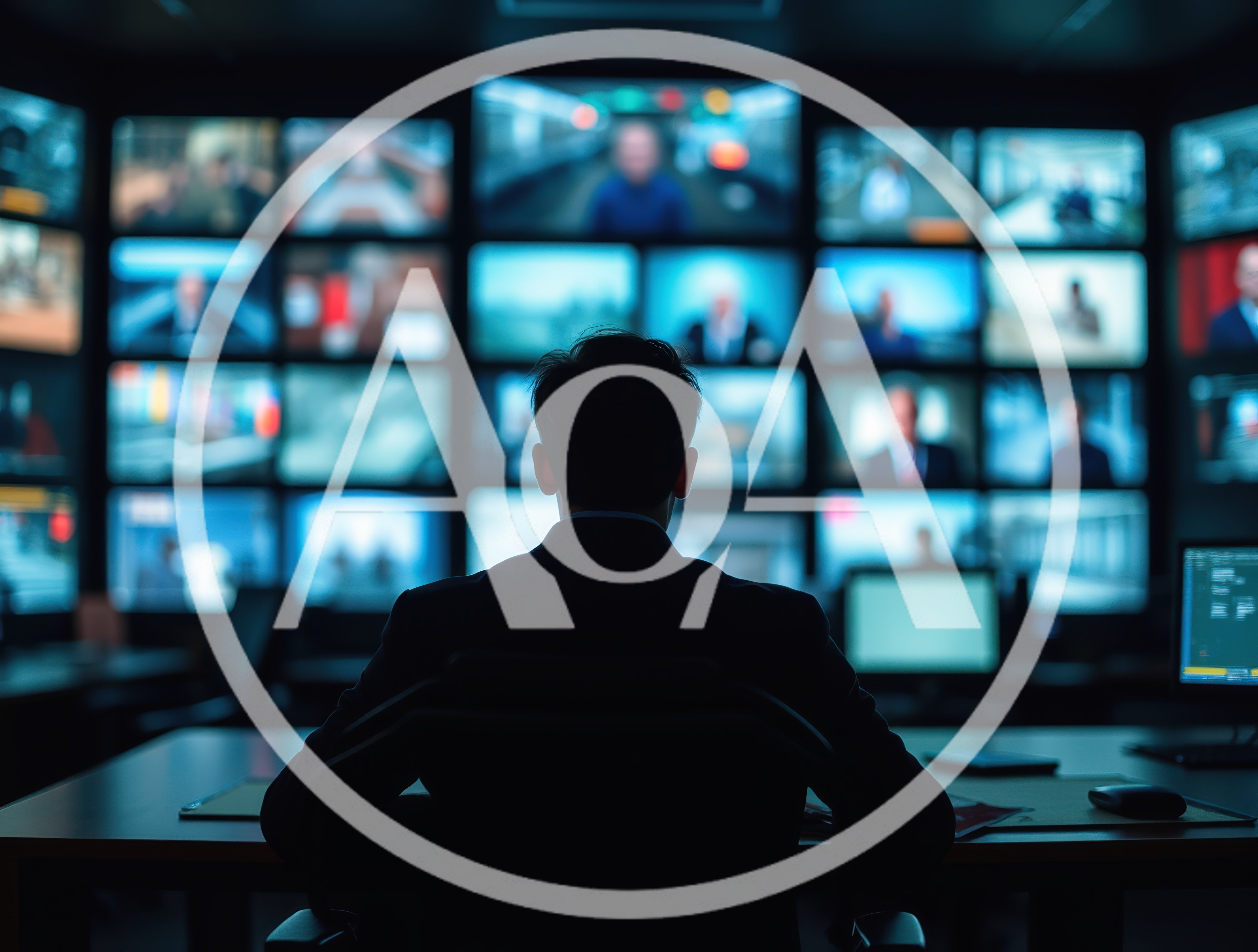 Security Analyst Monitoring Multiple Surveillance Screens
