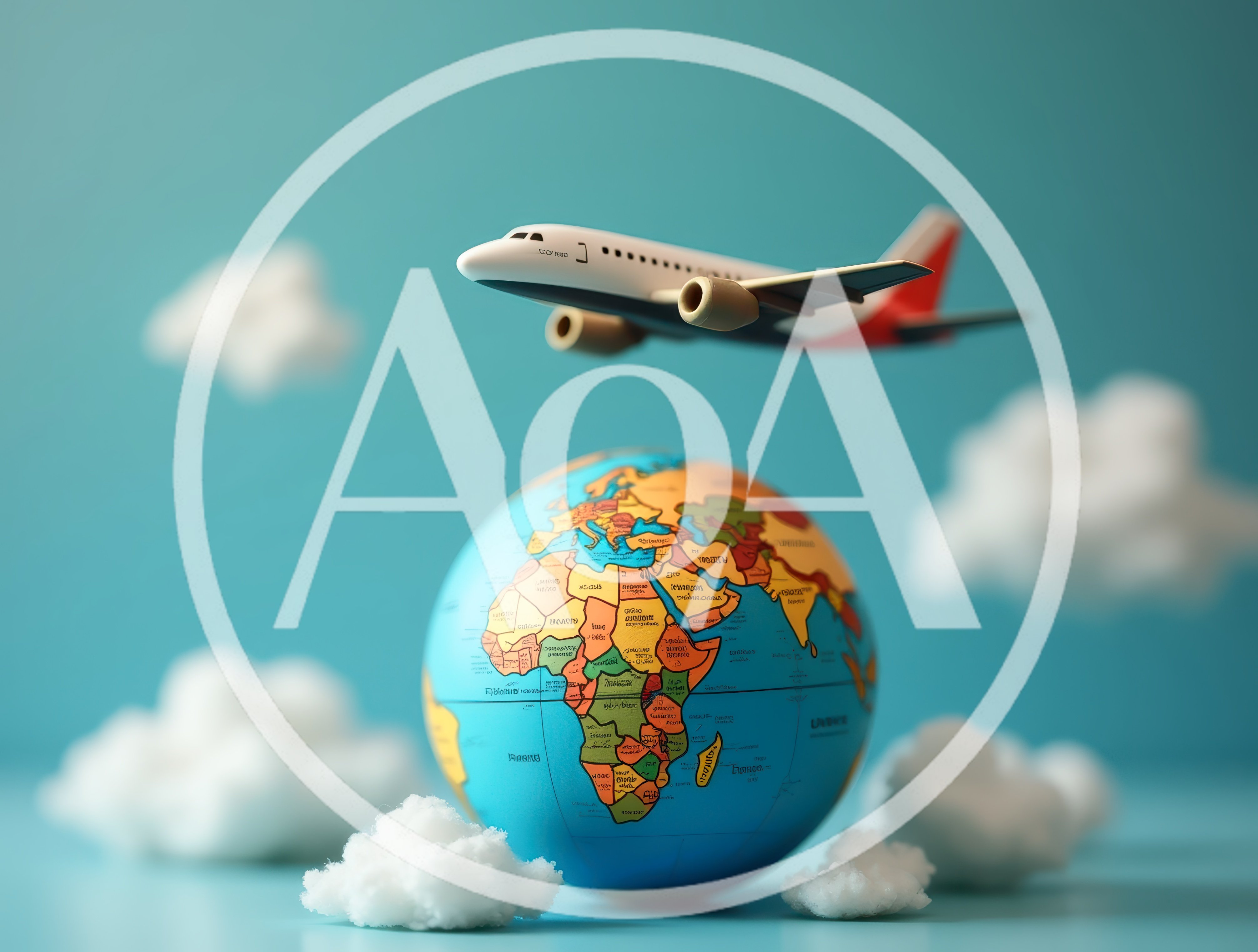 Toy Airplane Flying Over A Miniature Globe