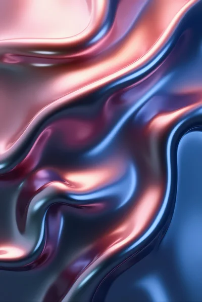 Abstract Liquid Metal Waves In Pink And Blue