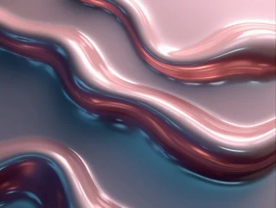 Abstract Liquid Metal Waves In Pink And Blue