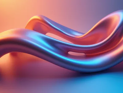 Abstract Iridescent Metallic Wave Form Background