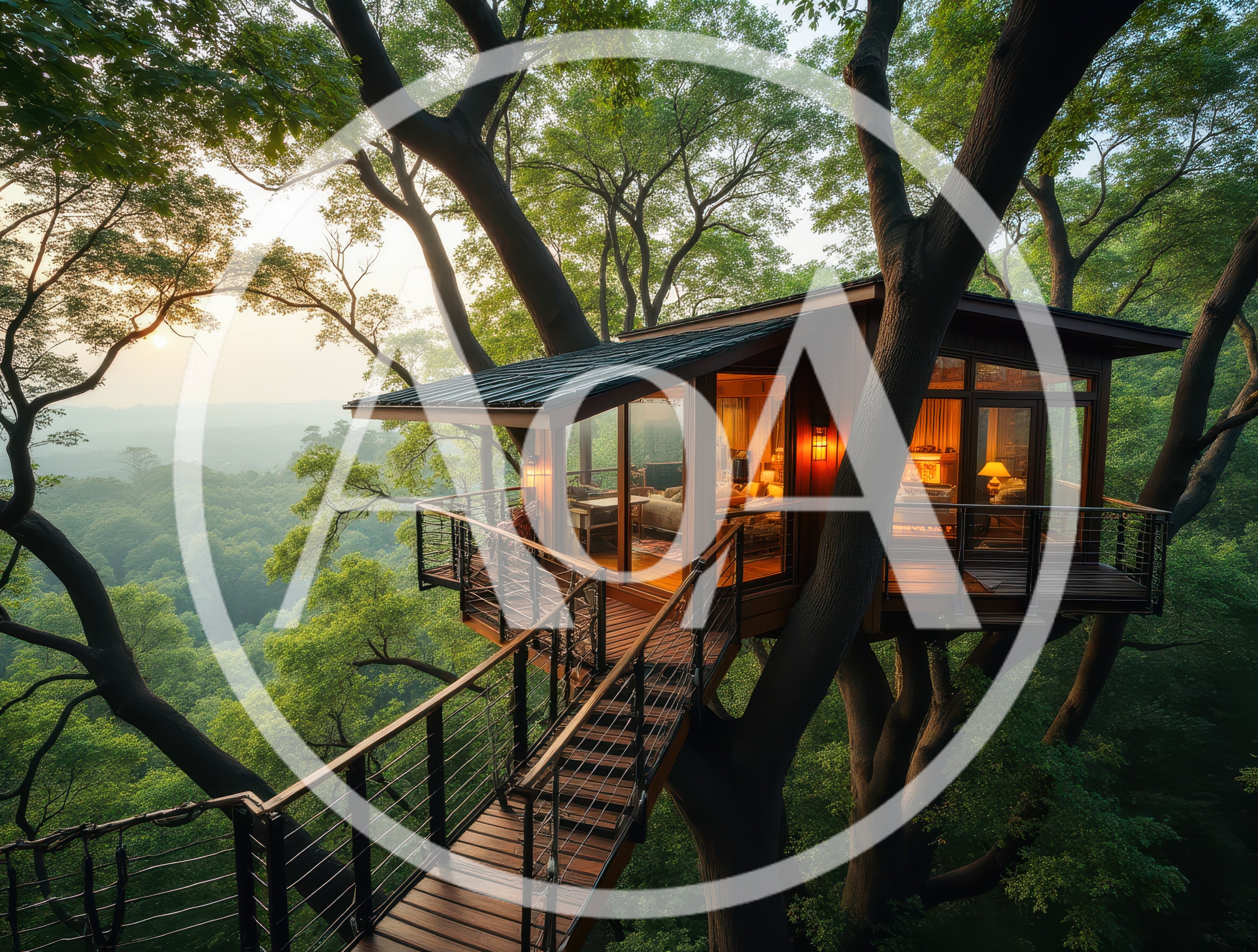 Modern Luxury Treehouse Cabin In Lush Forest