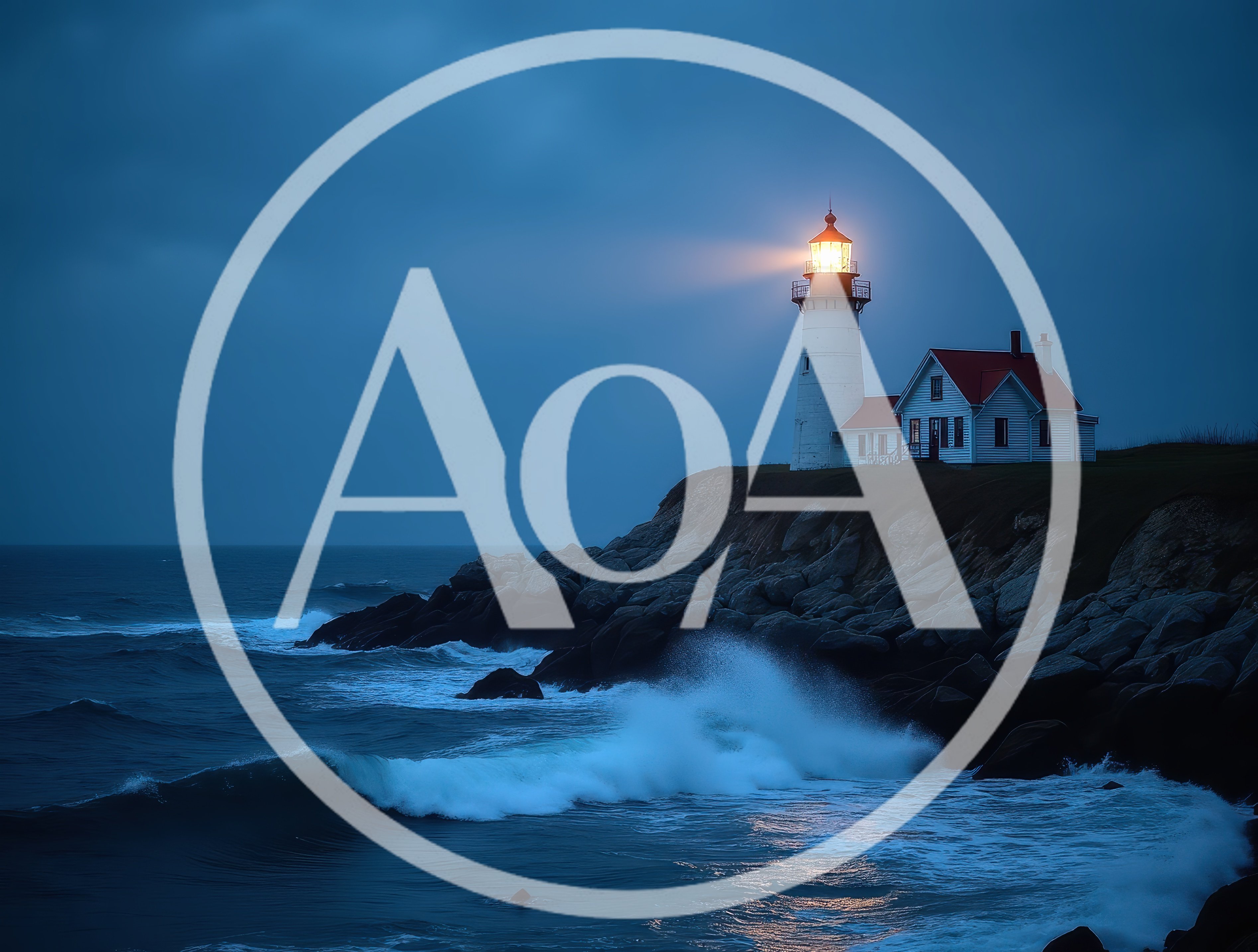 Pemaquid Point Lighthouse At Dusk With Crashing Waves