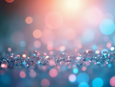 Abstract Background With Glowing Bubbles And Bokeh Lights