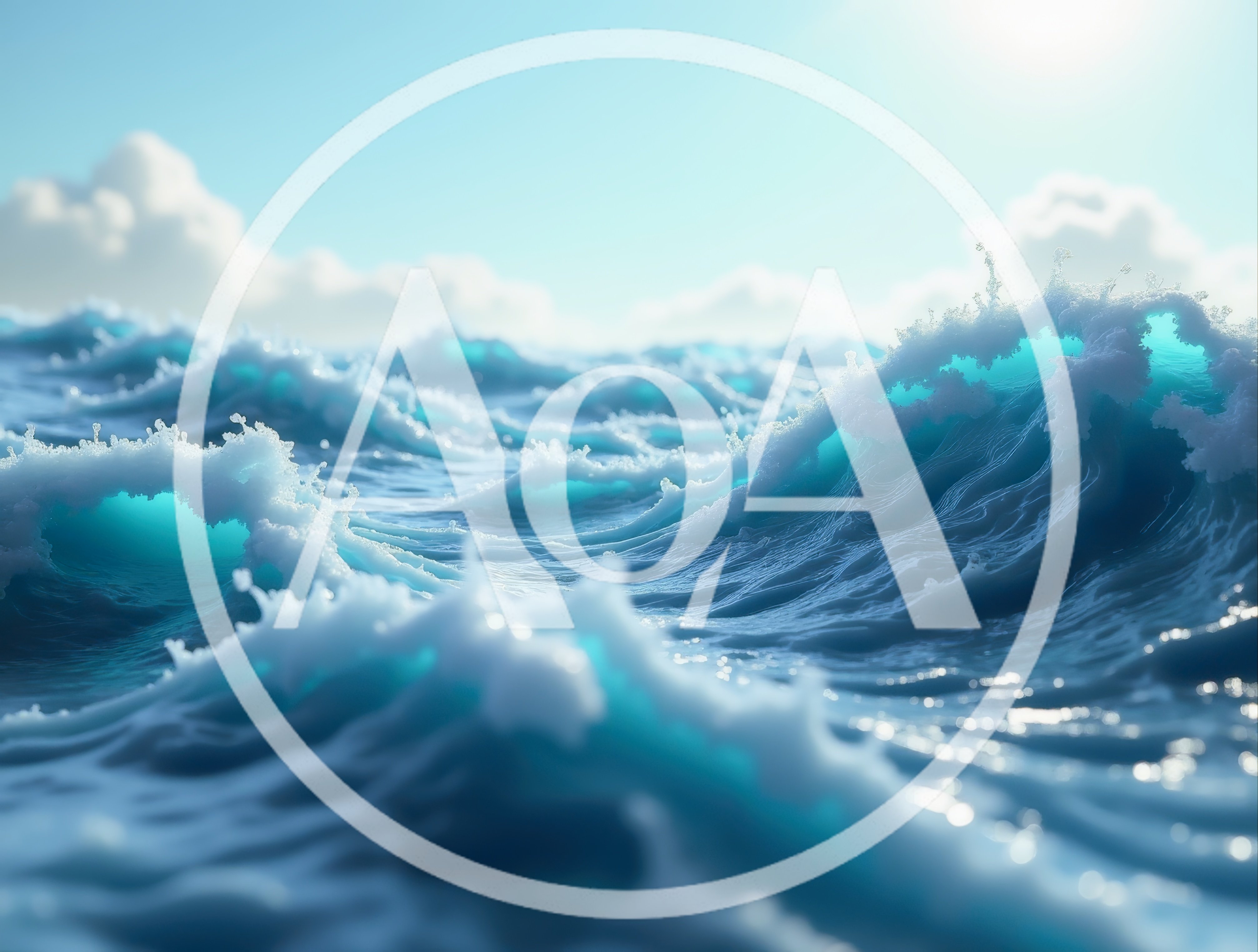 Dynamic Ocean Waves Under A Bright Sunny Sky