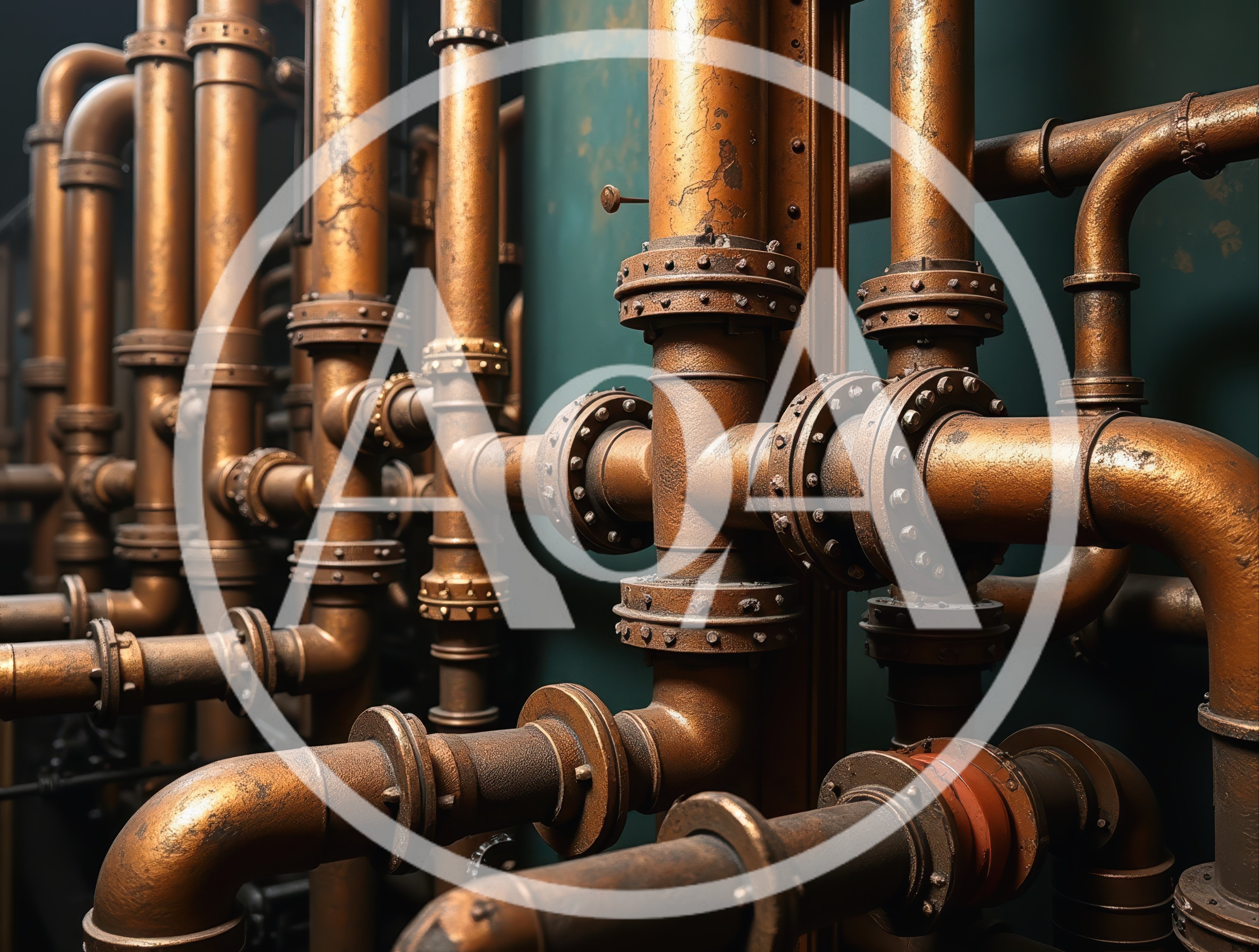 Industrial Copper Piping System With Flanged Connections