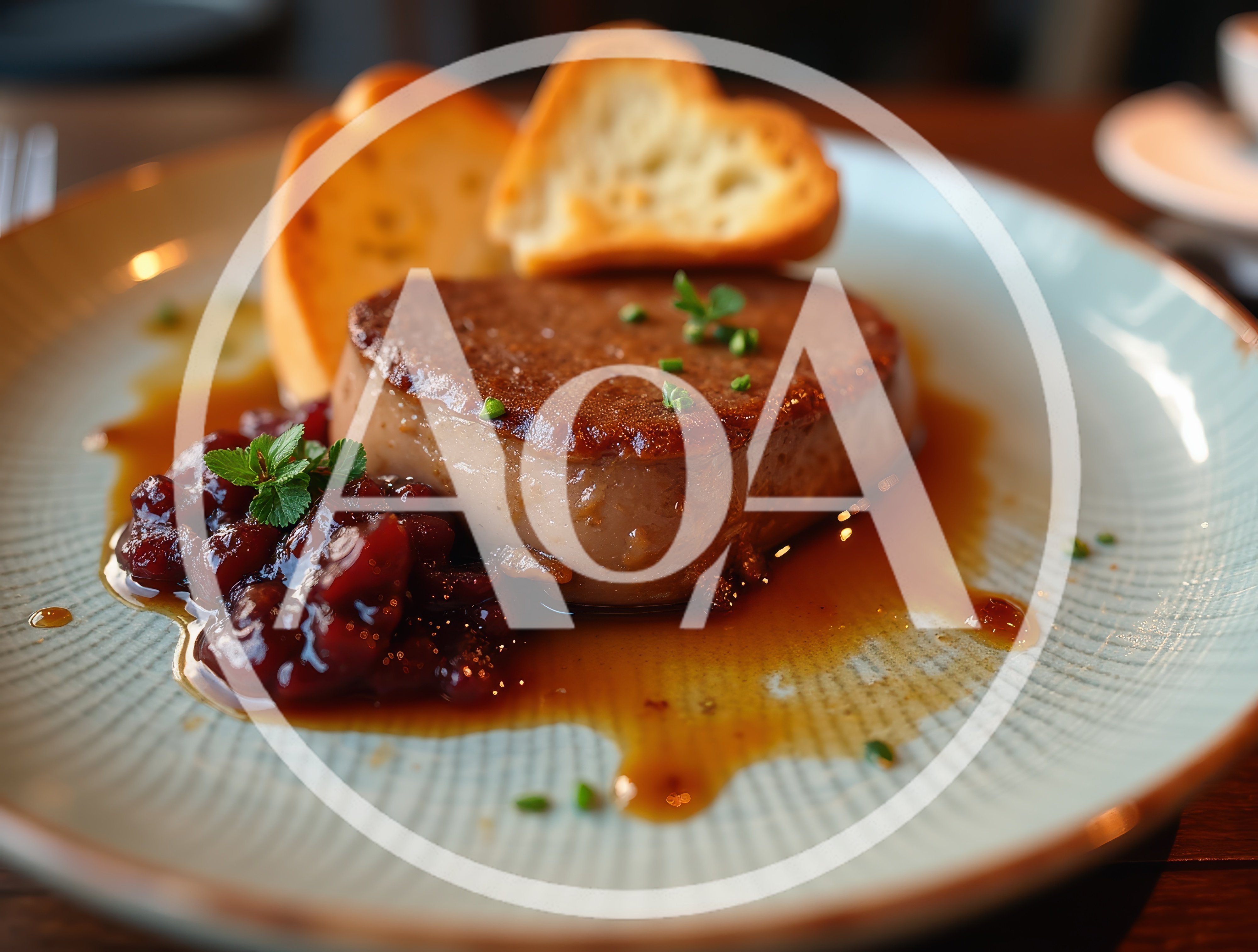 Gourmet Seared Steak With Berry Compote And Toast