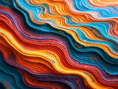 Abstract Wavy Layers Of Colorful Textured Sand