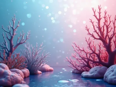 Underwater Coral Reef Scene With Soft Bokeh Lighting