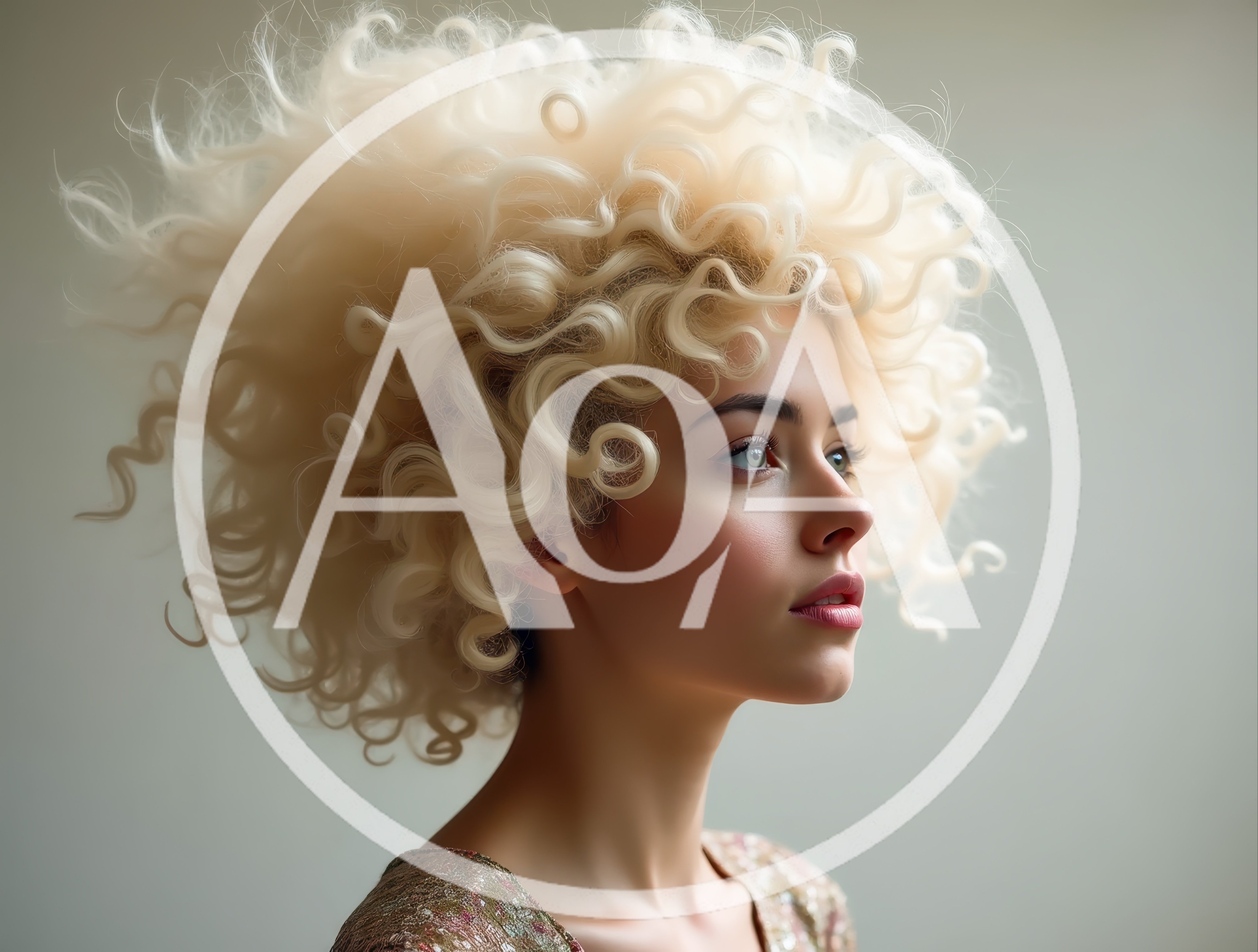 Portrait Of A Young Woman With Curly Blonde Hair