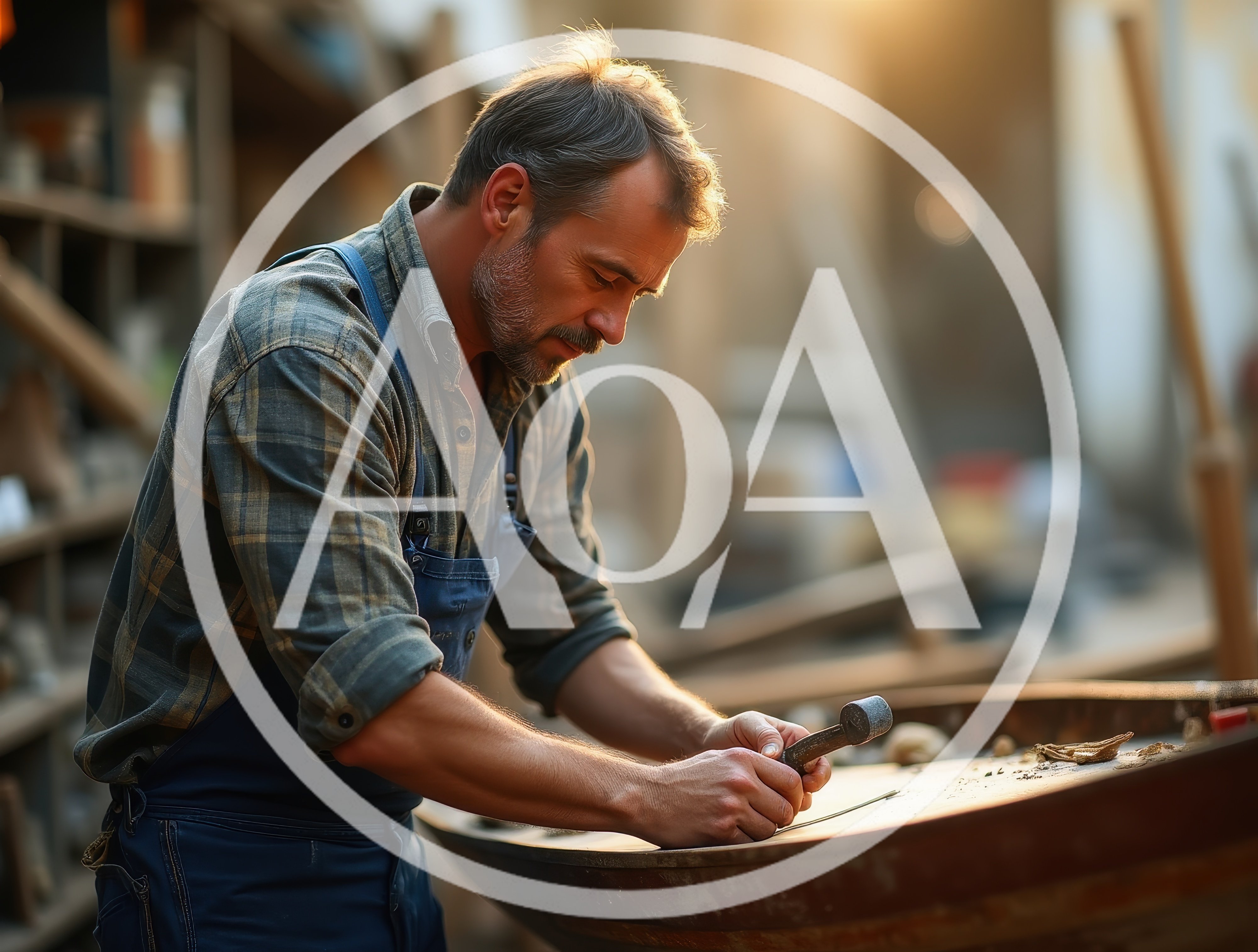 Skilled Craftsman Working With Metal In Workshop
