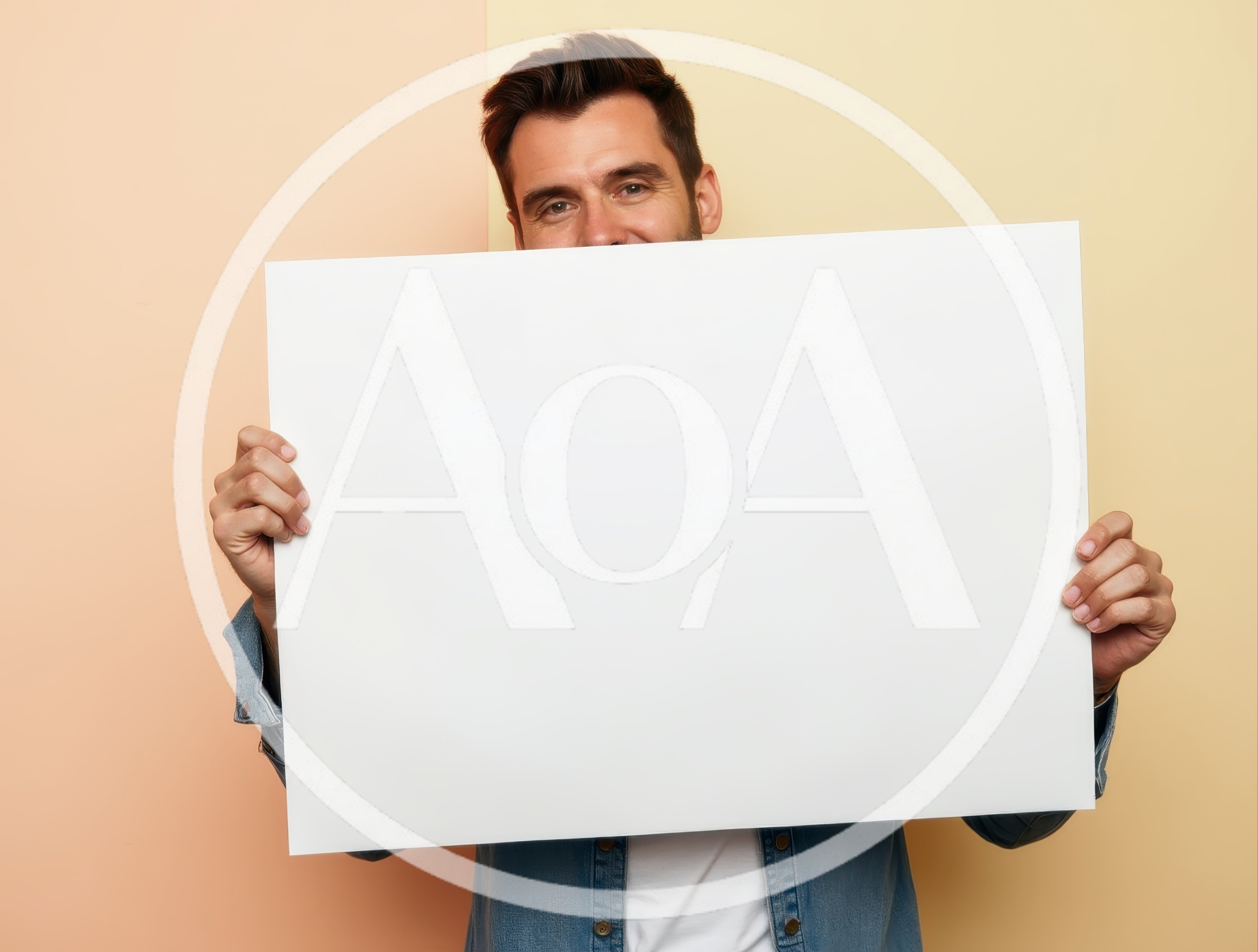 Man Holding Blank White Sign