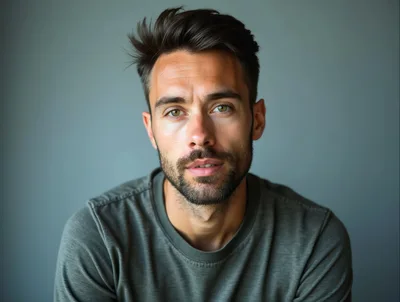 Portrait Of A Young Man With Stubble
