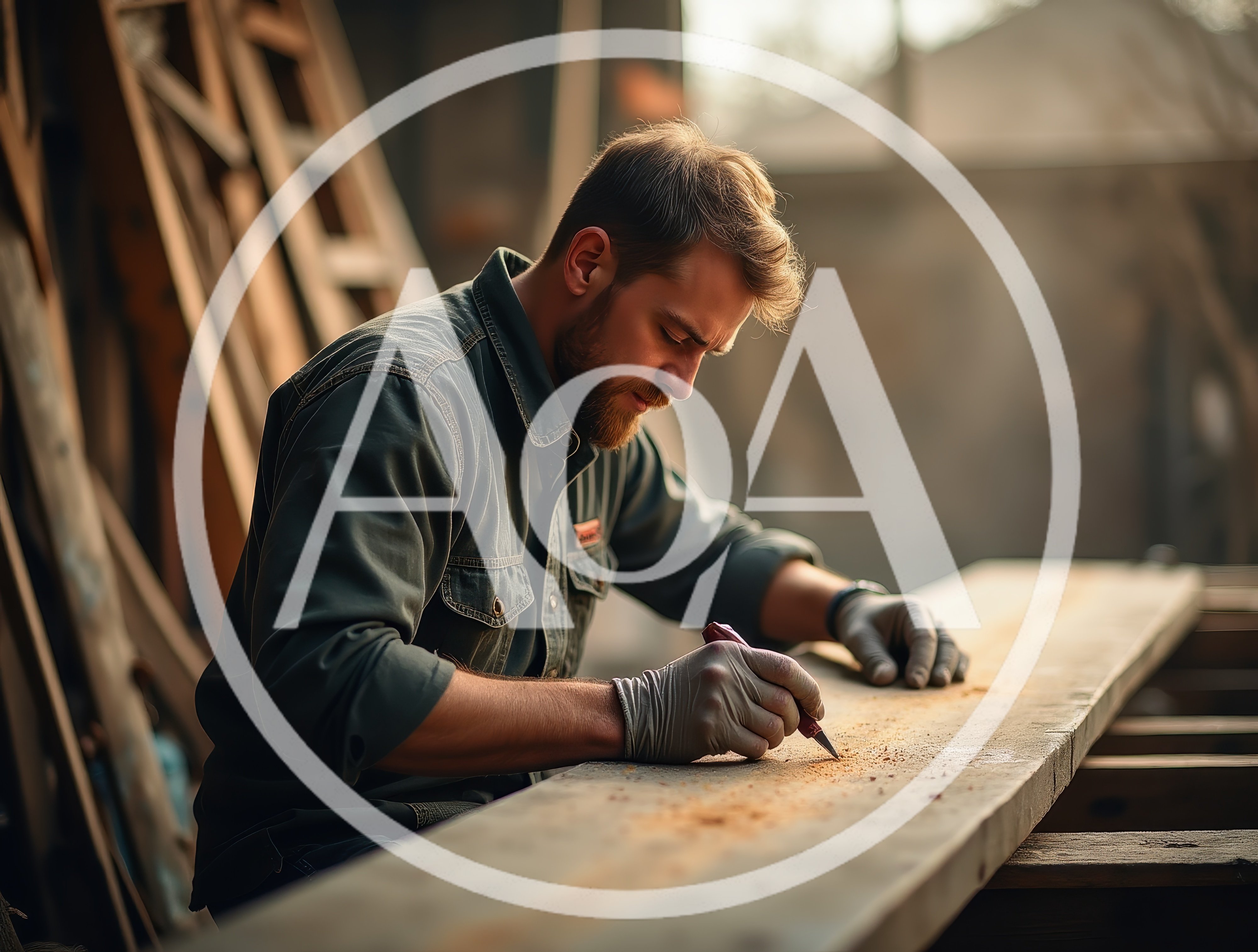 Carpenter Carving Wood With Precision Tool