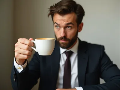 Businessman Holding A Cup Of Coffee