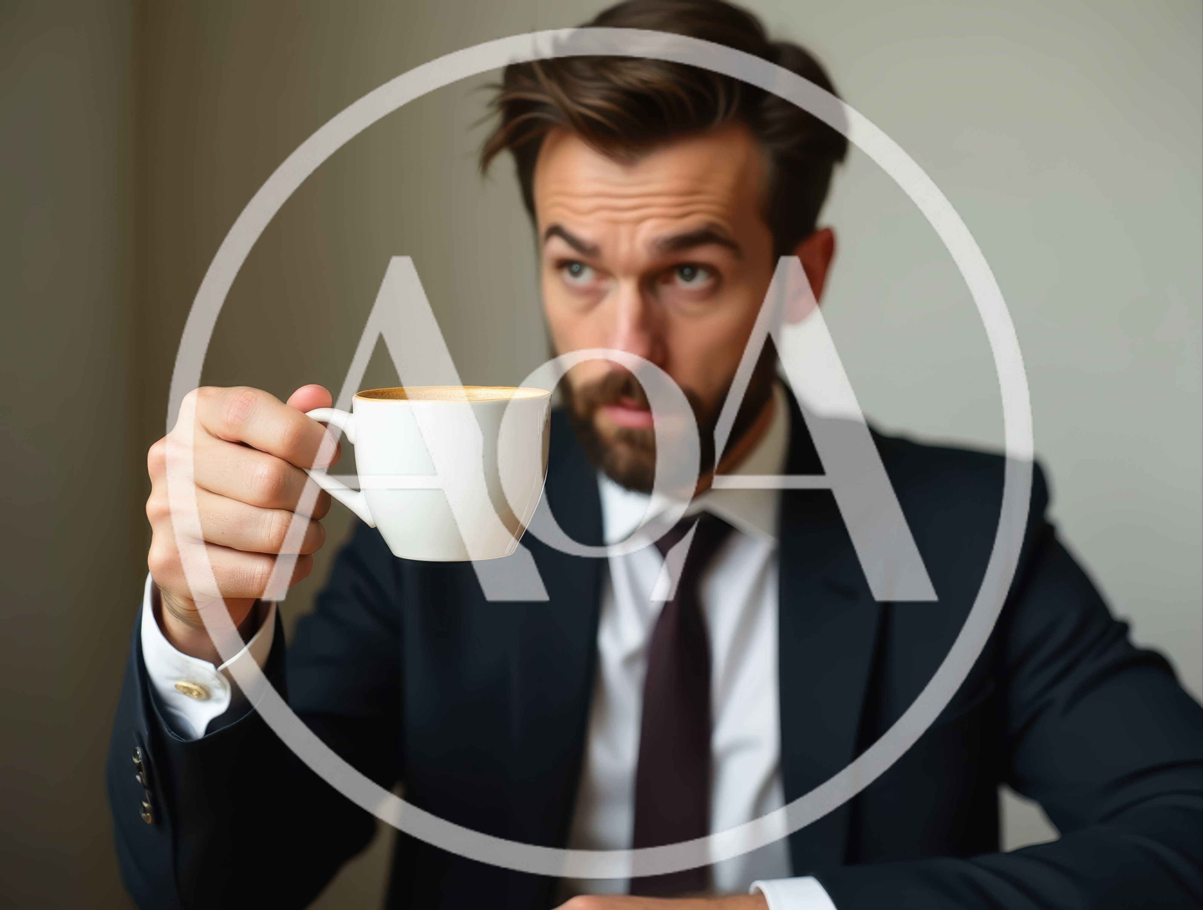 Businessman Holding A Cup Of Coffee