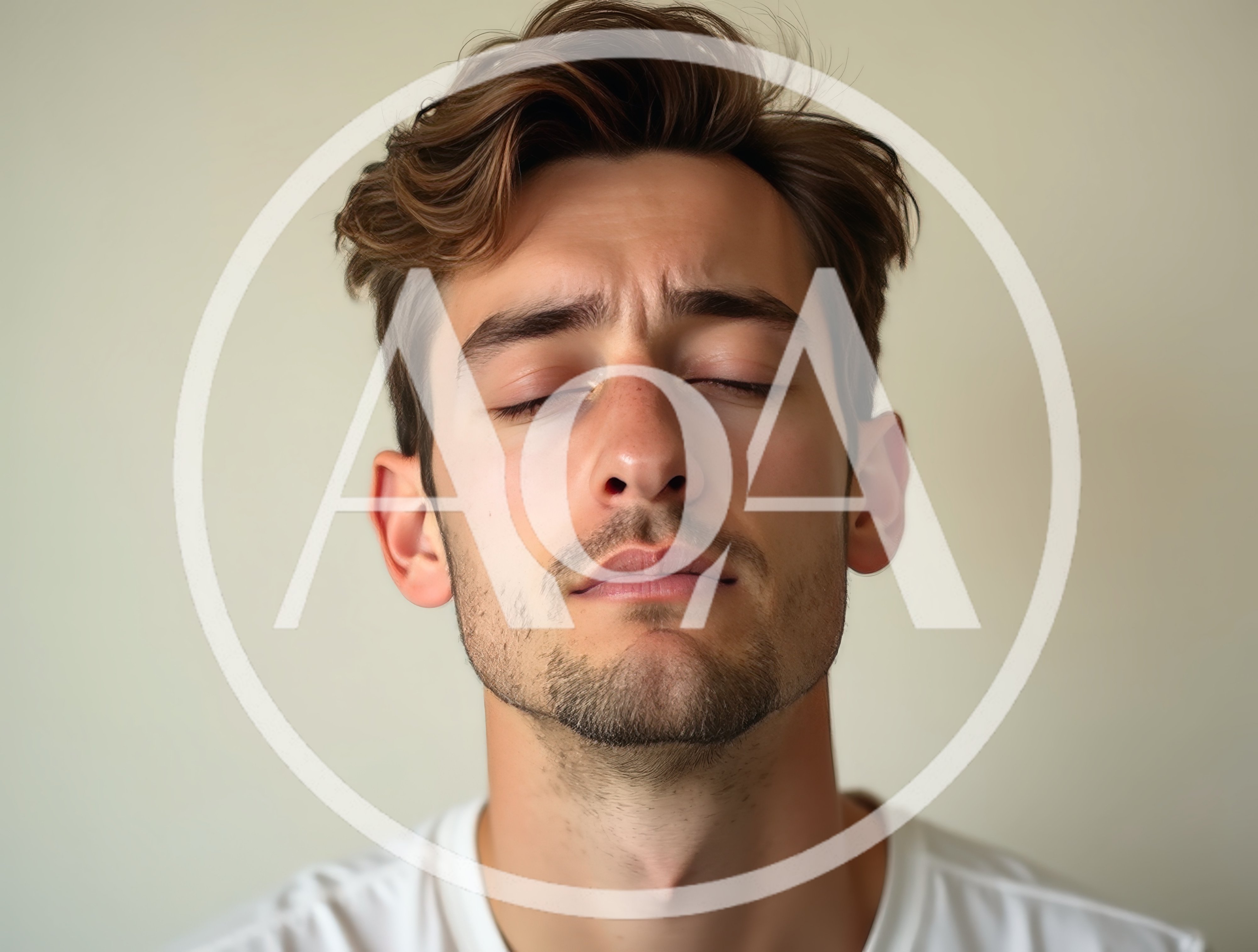 Portrait Of A Young Man With Eyes Closed