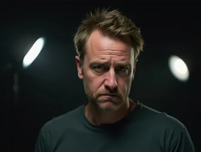 Portrait Of A Serious Middle Aged Man