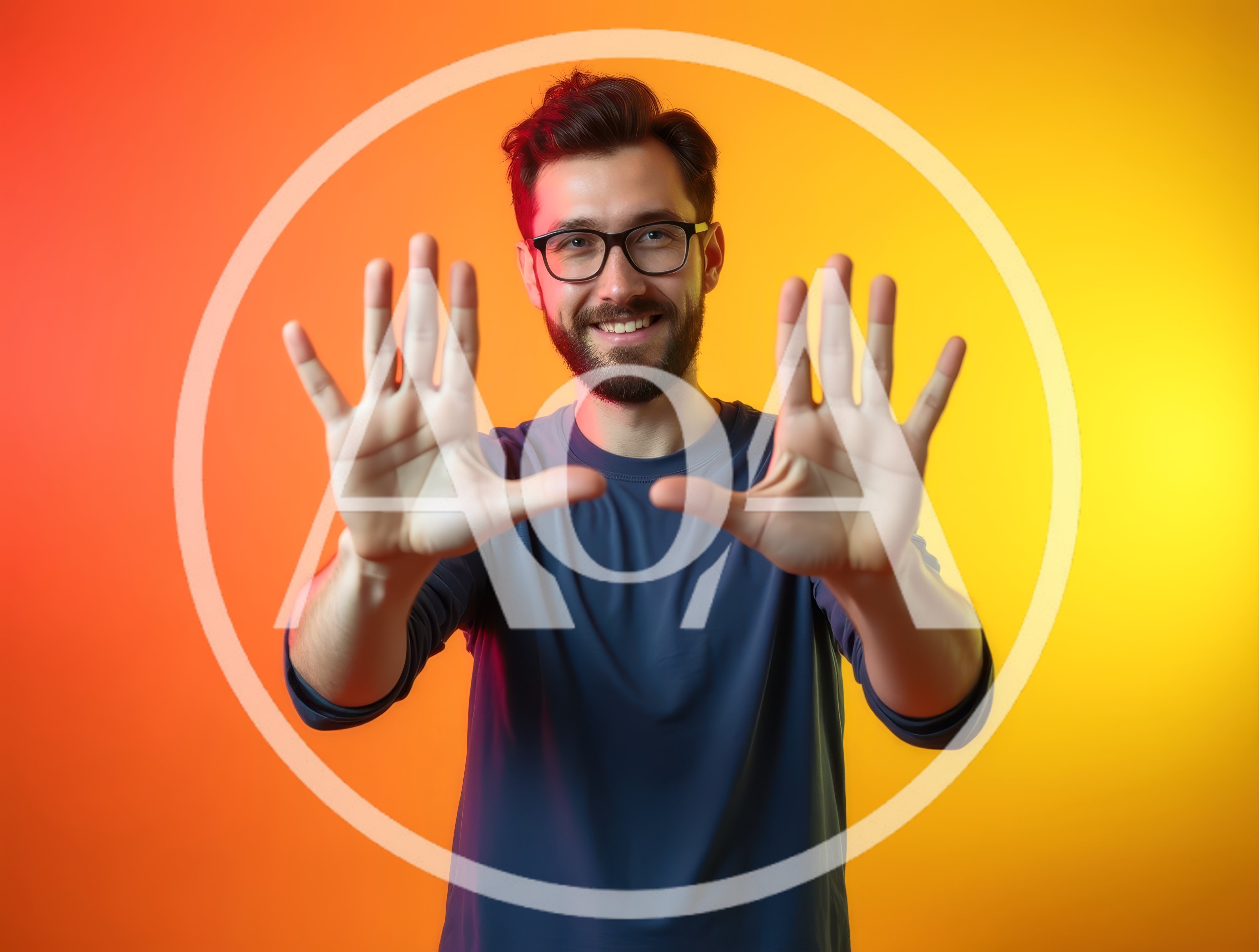 Young Man Showing Both Hands With Open Palms