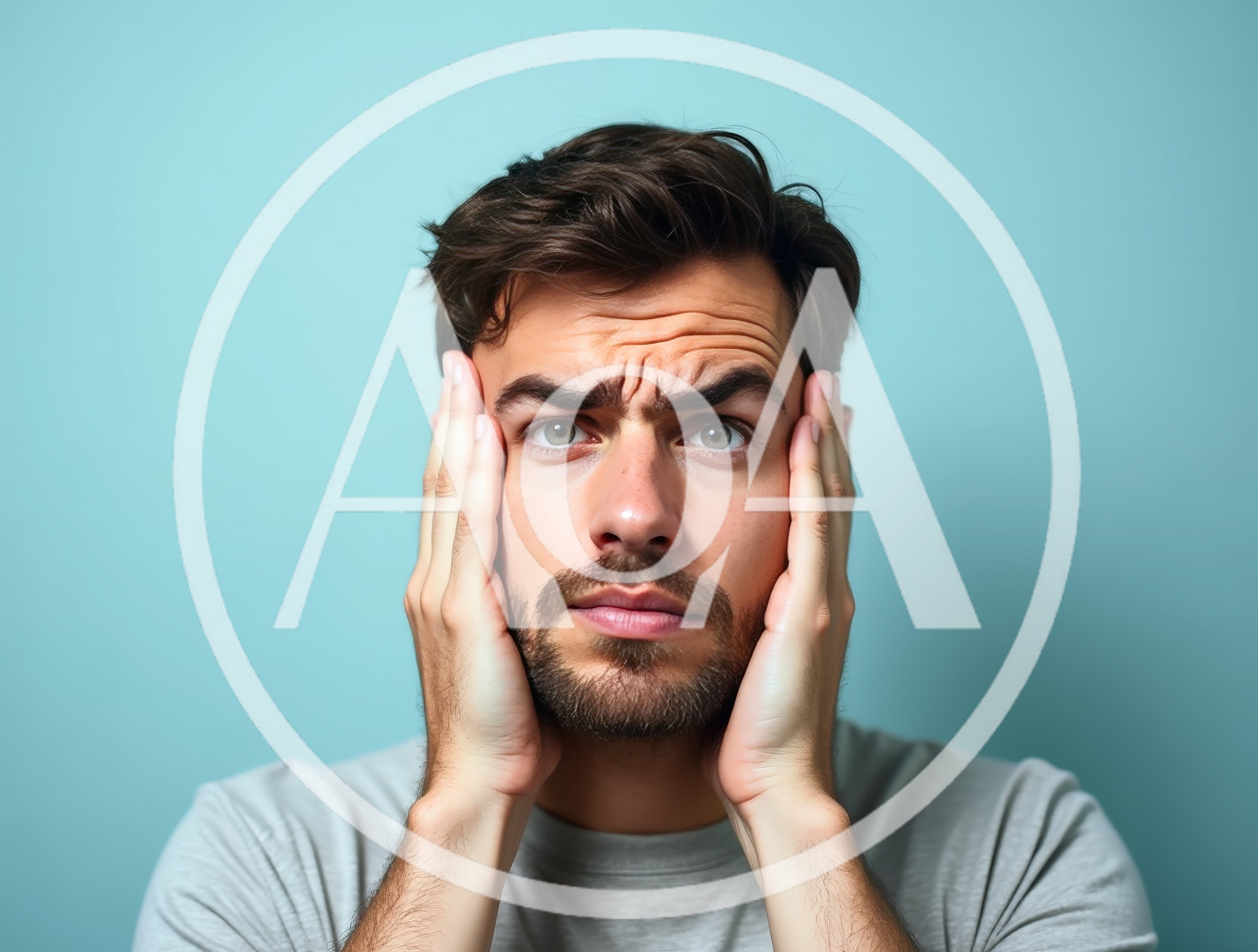 Stressed Young Man Holding His Head In Frustration