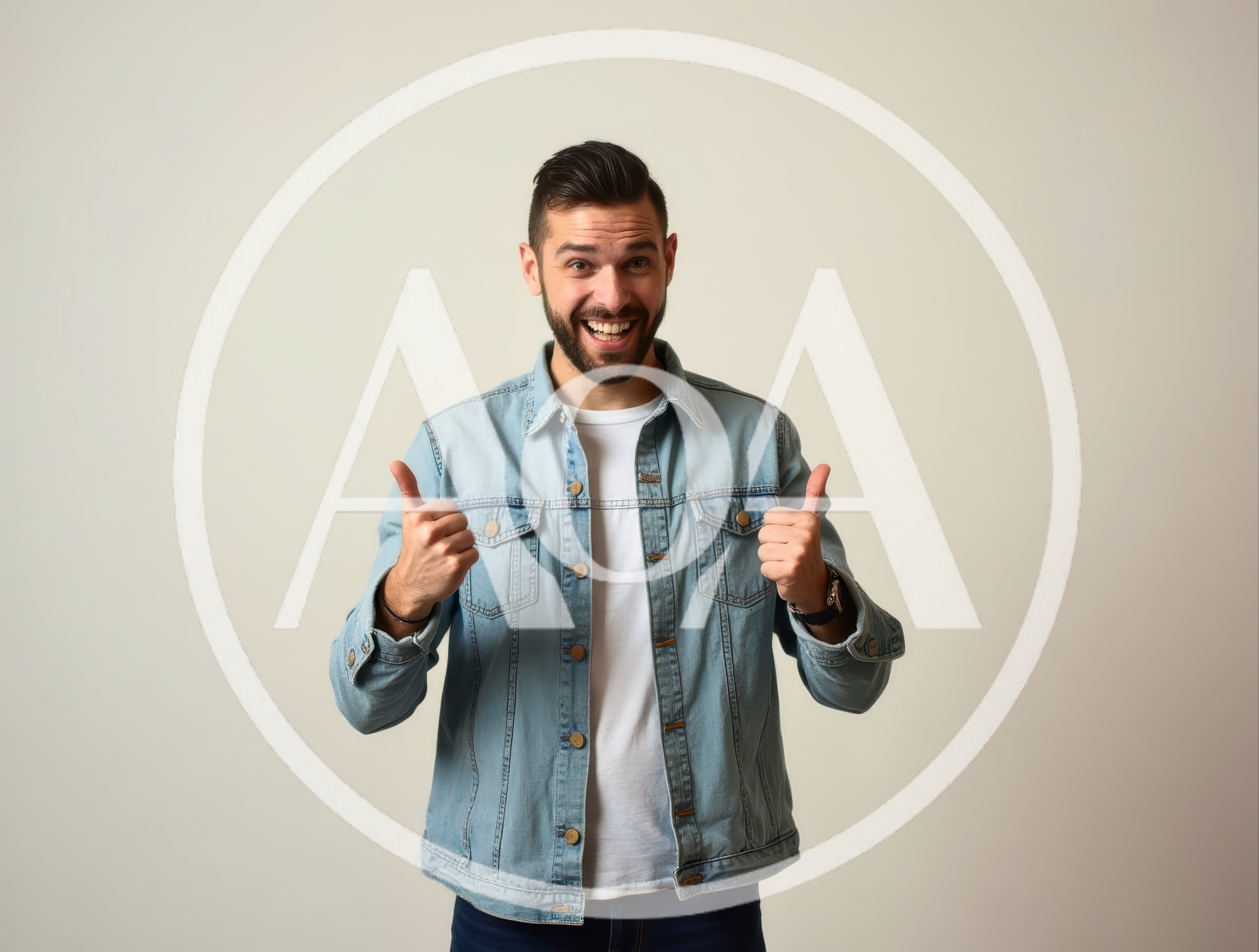 Happy Man Giving Double Thumbs Up