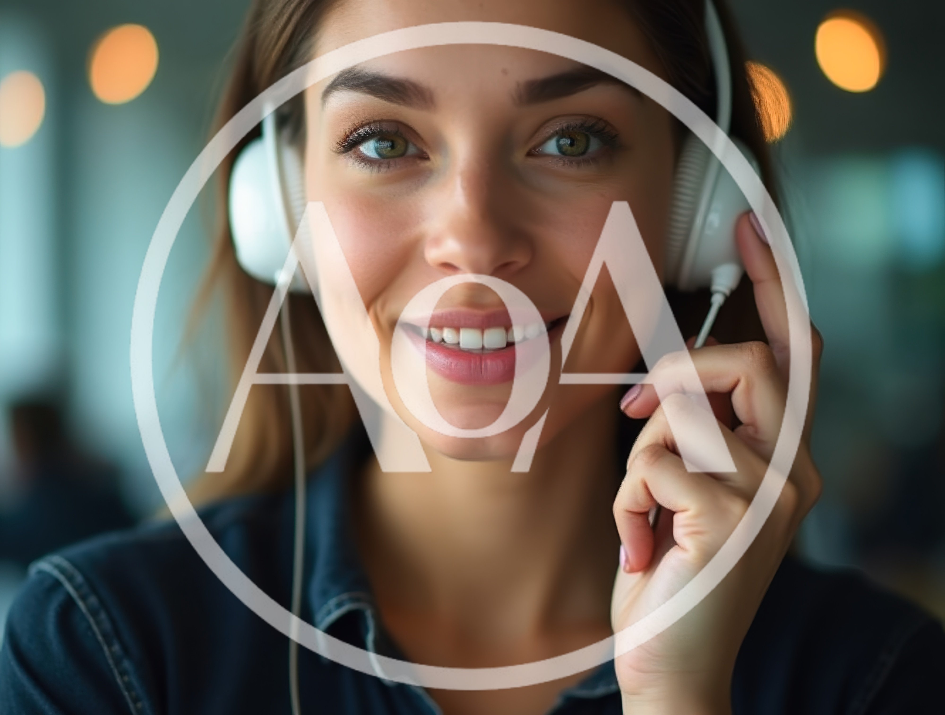 Young Woman Wearing White Headphones Smiling At Camera