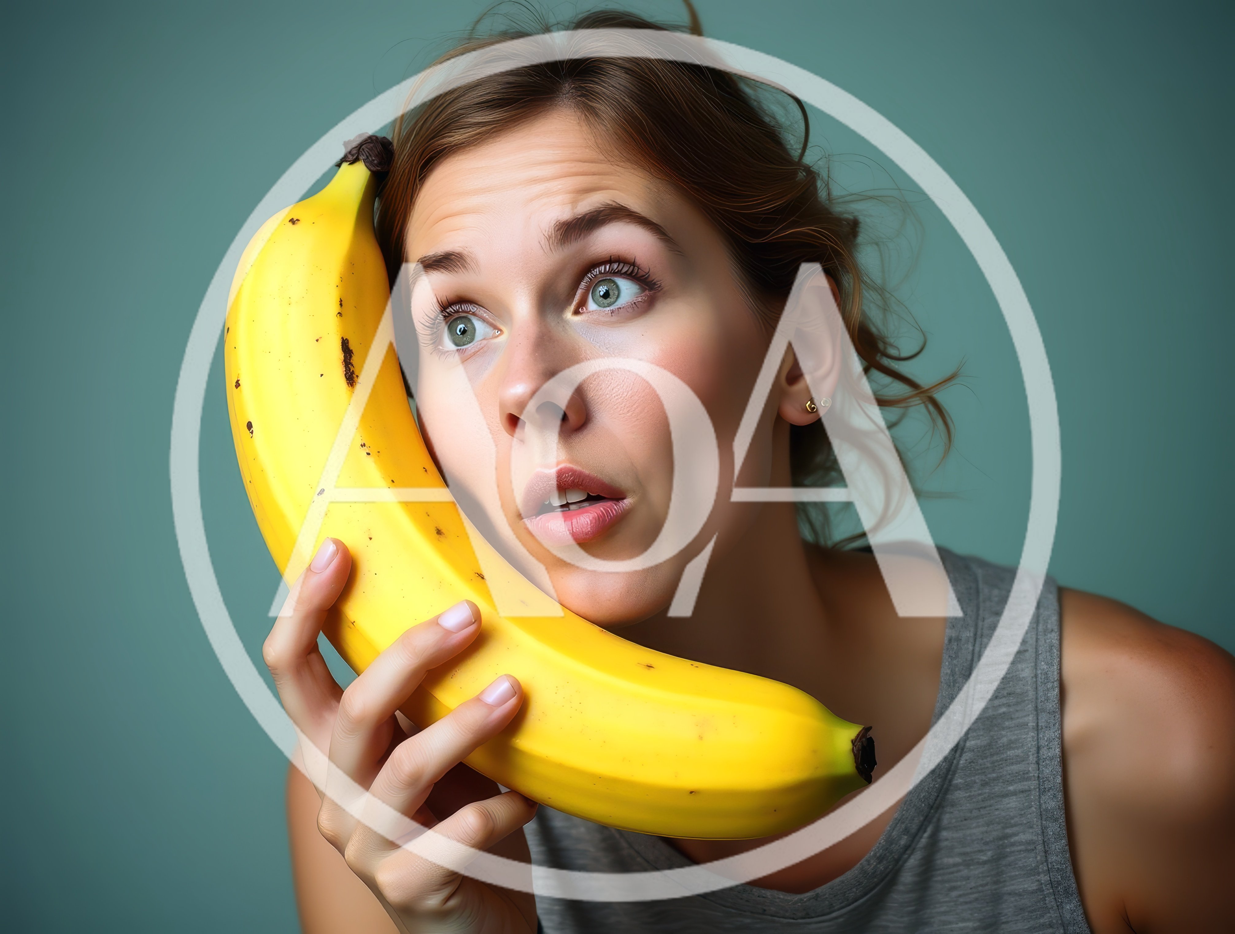 Woman Holding A Banana Like A Telephone