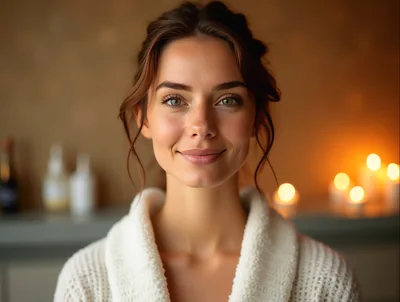 Portrait Of A Beautiful Woman In A Spa