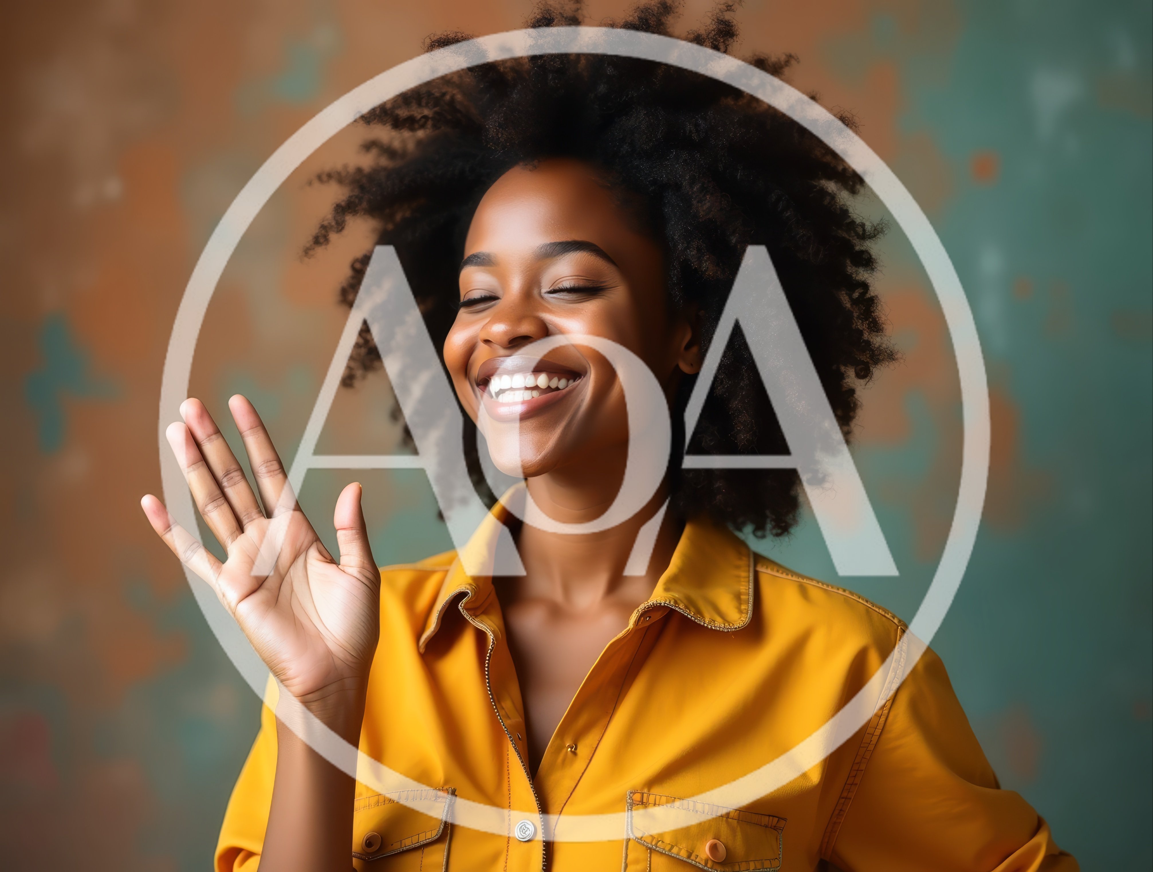 Happy Young Black Woman Waving Hello