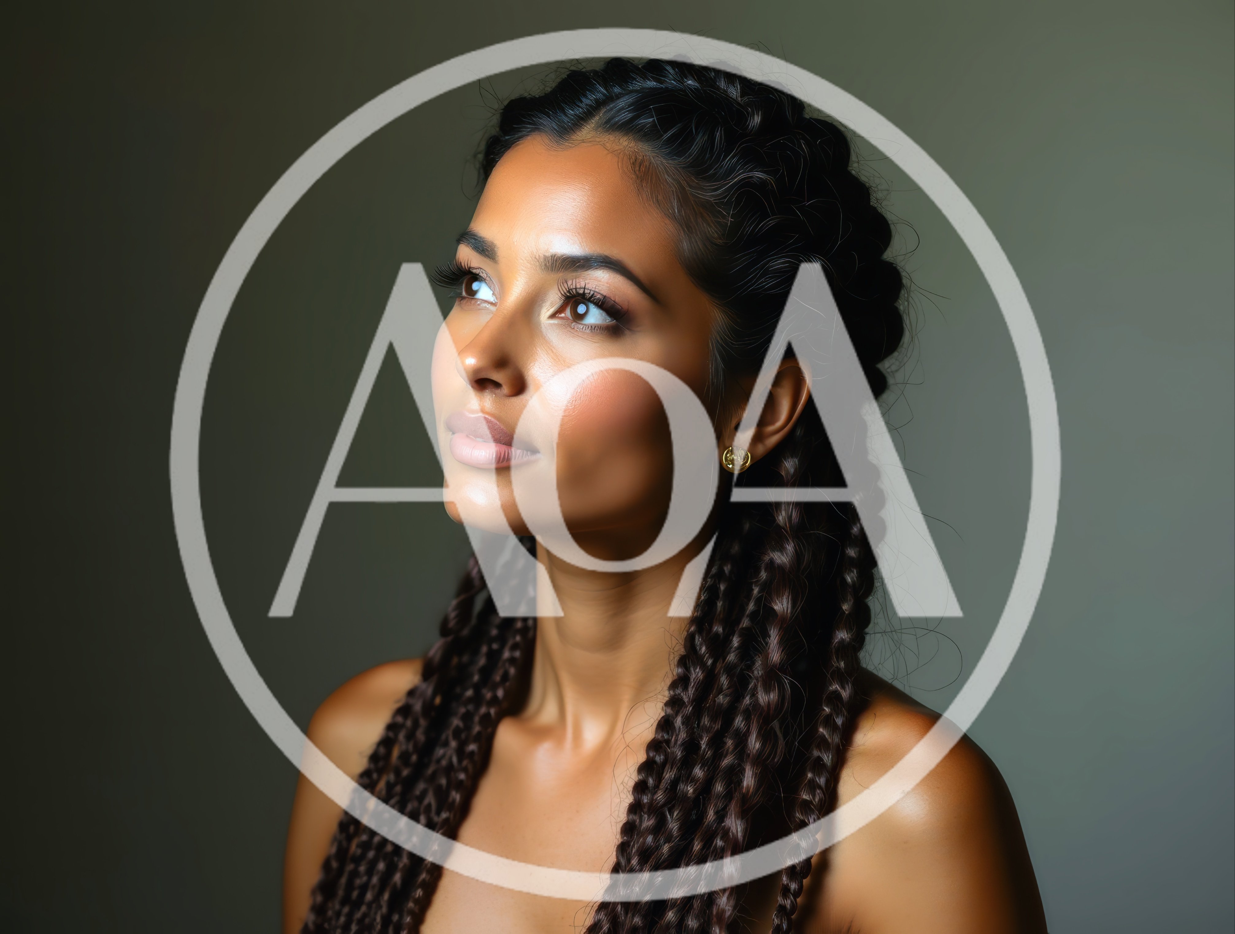 Portrait Of A Beautiful Woman With Braided Hair