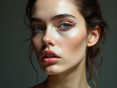 Portrait Of A Young Woman With Artistic Makeup