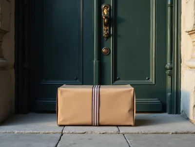 Package Delivered On A Front Porch