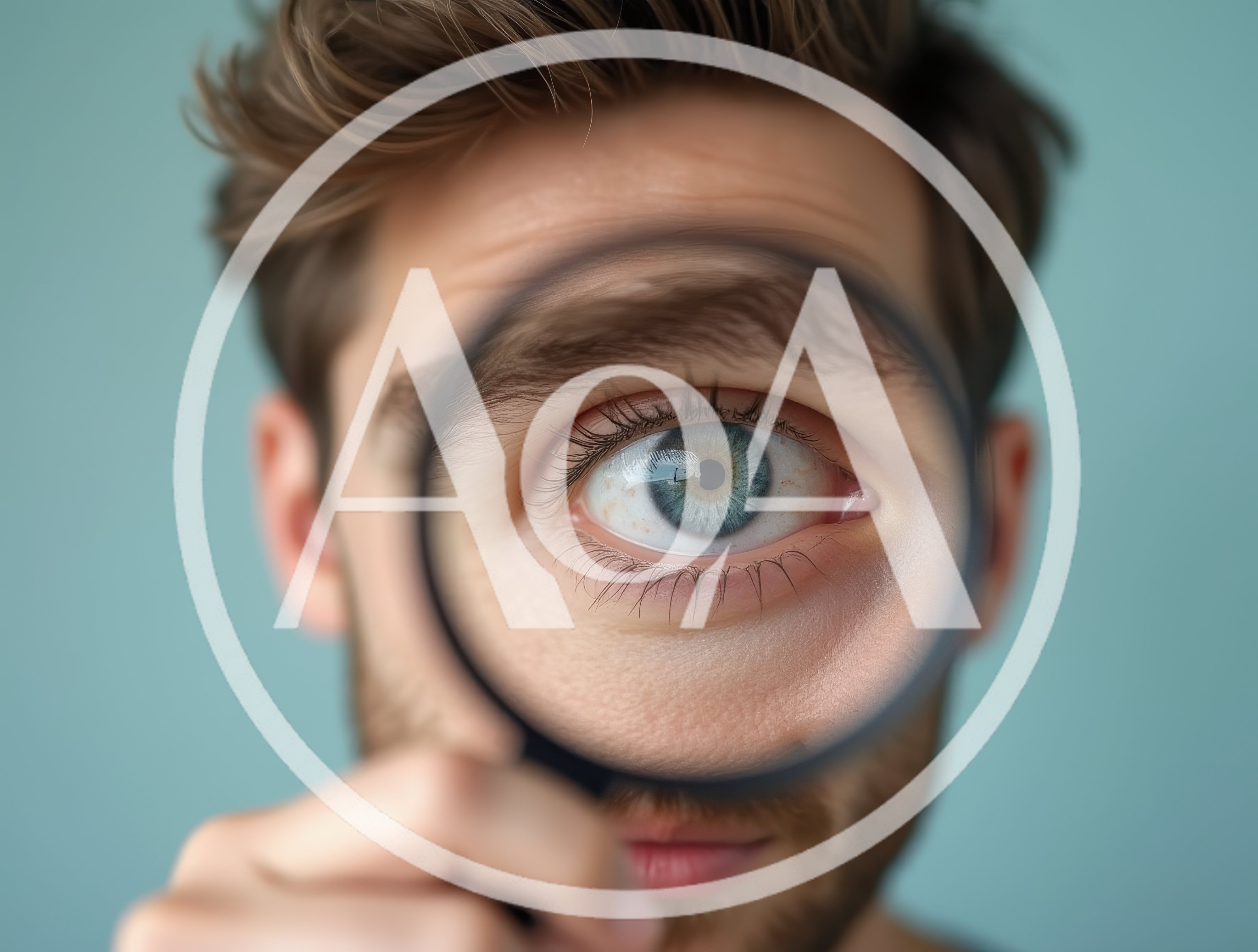 Man Looking Through A Magnifying Glass