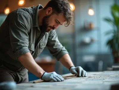 Craftsman Working On A Project In A Workshop