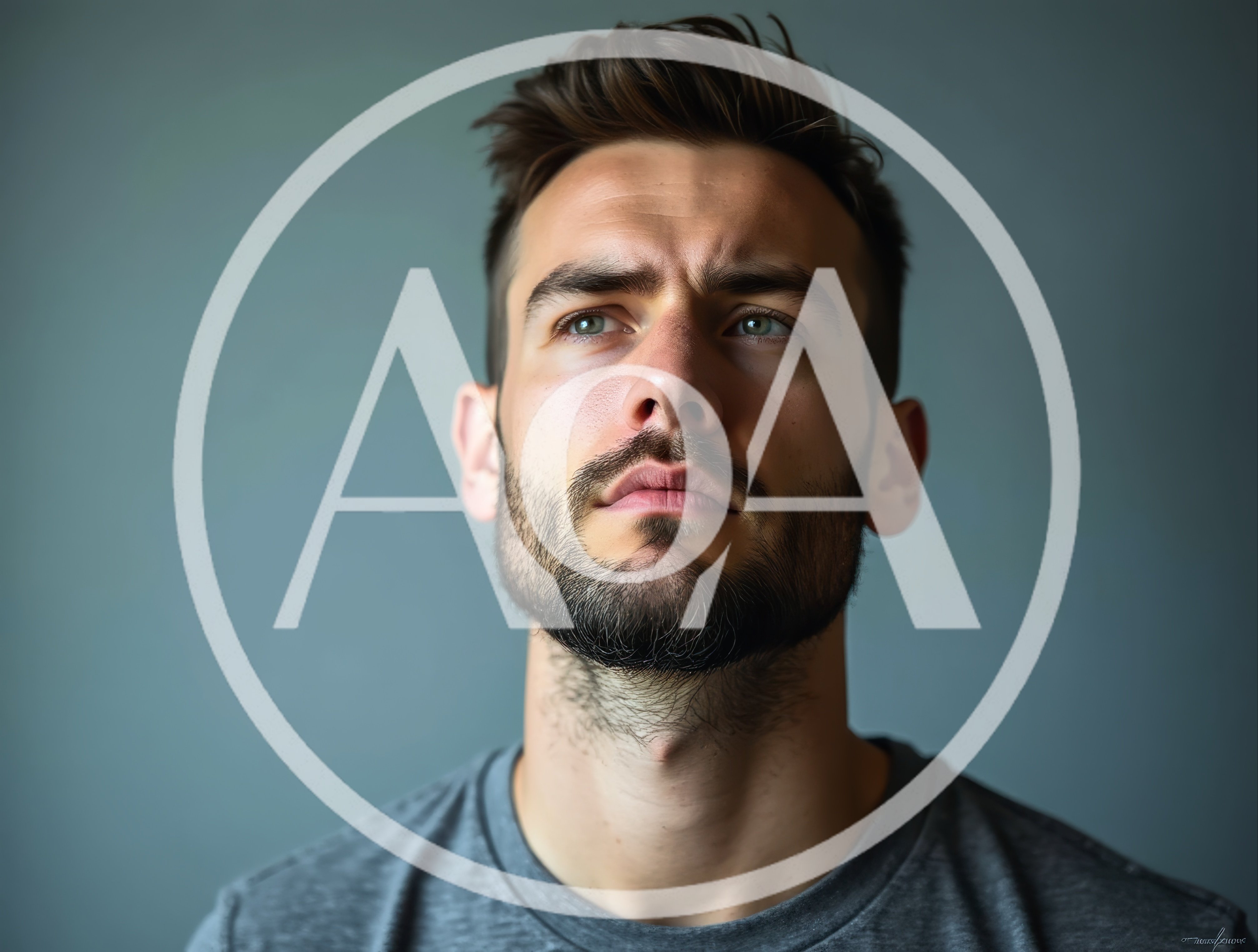 Portrait Of A Thoughtful Young Man With A Beard