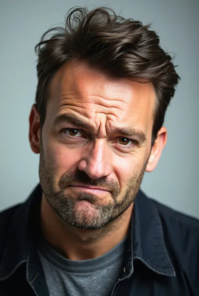 Portrait Of A Man With A Skeptical Expression