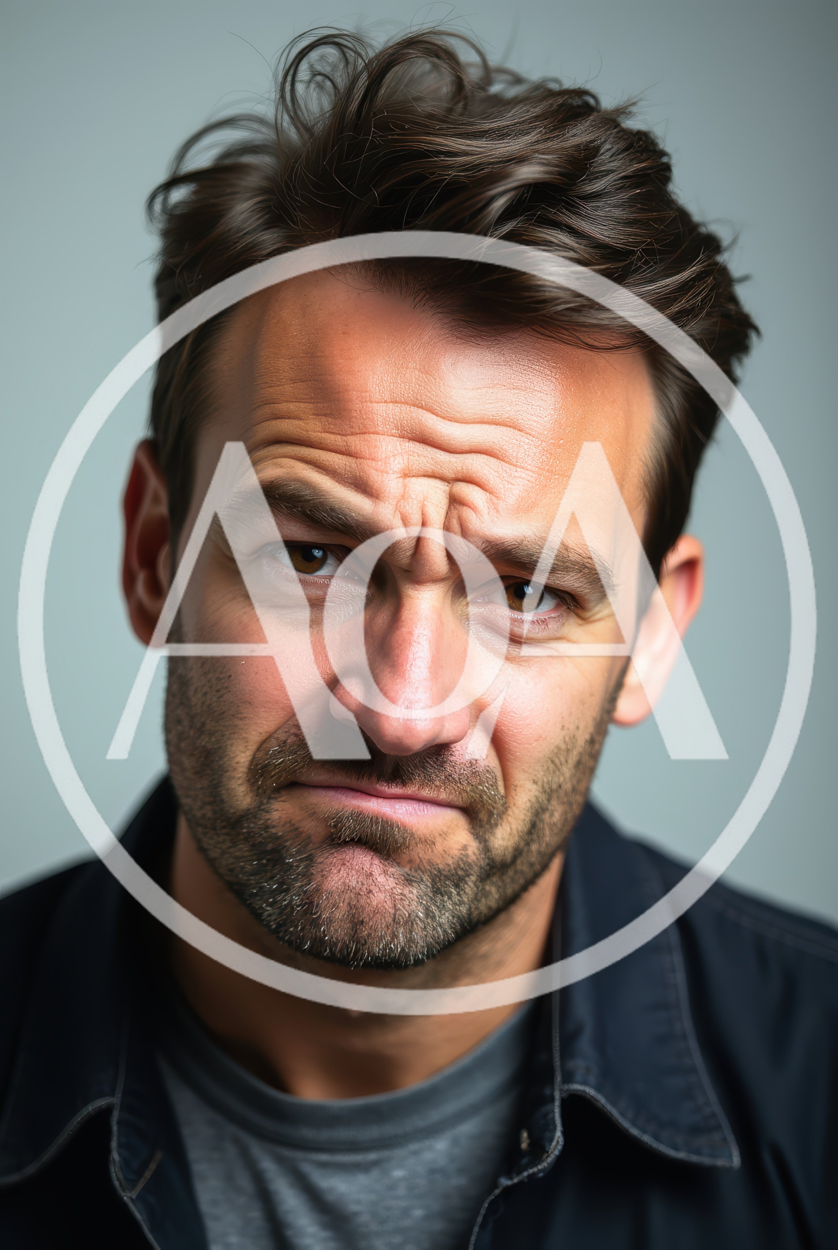 Portrait Of A Man With A Skeptical Expression