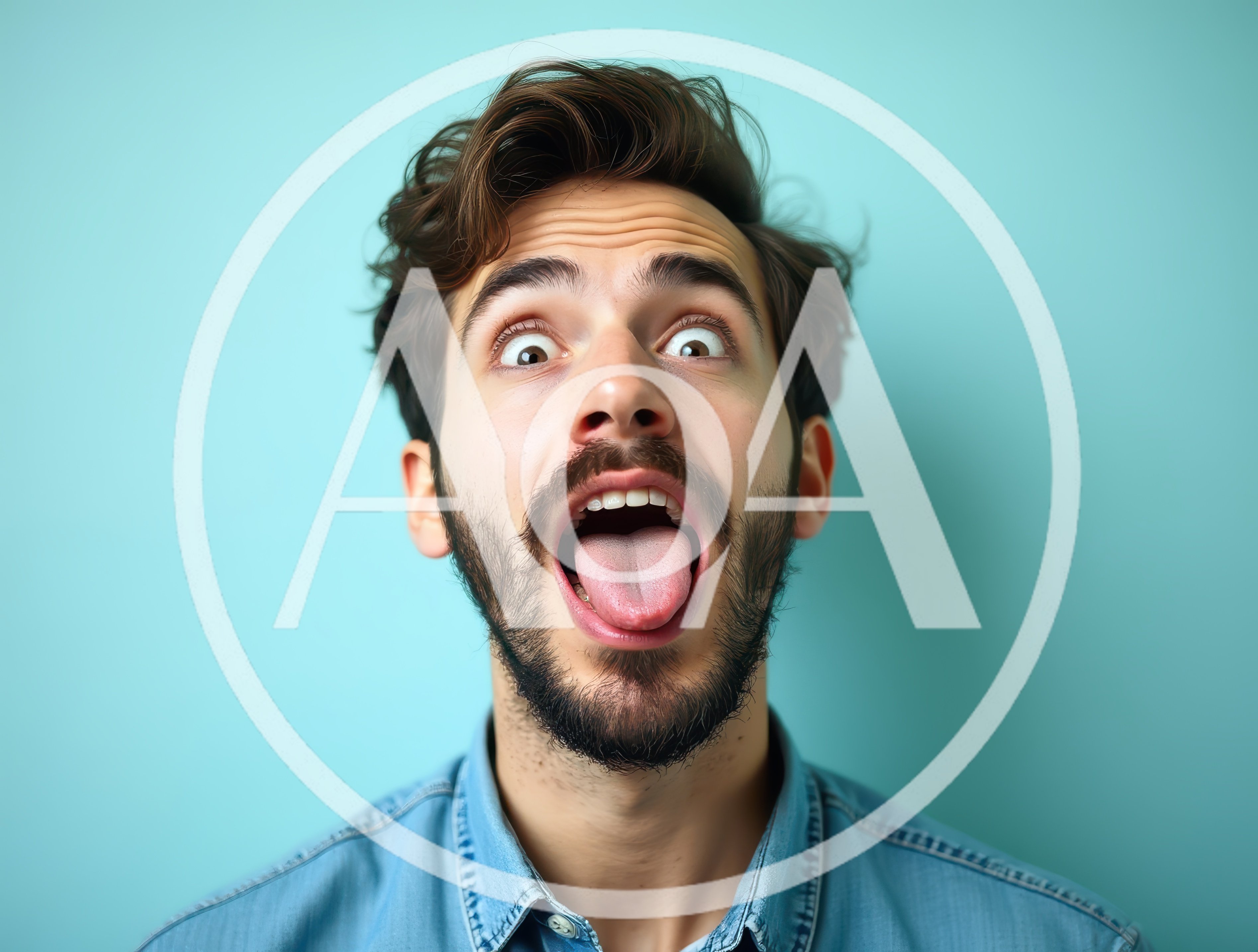Young Man Making A Silly Face With Tongue Out