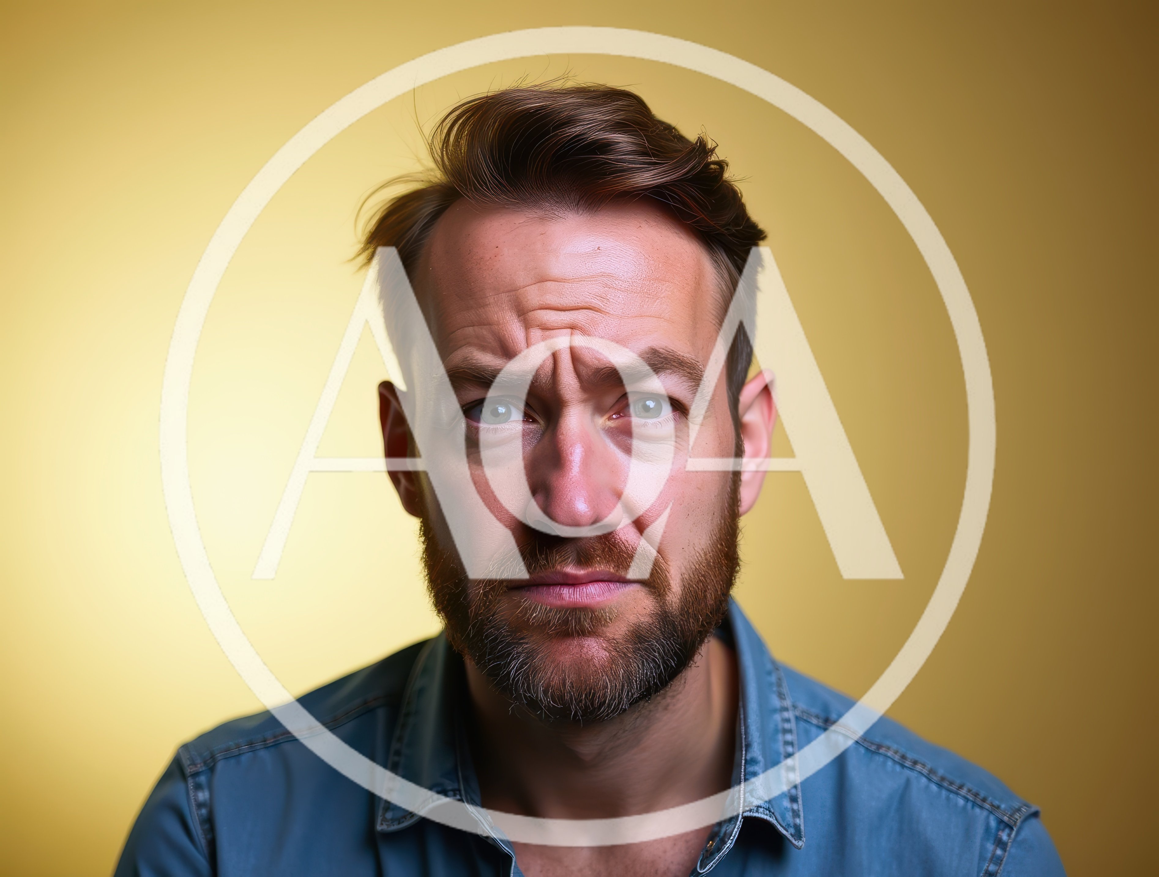 Portrait Of A Man With A Concerned Expression