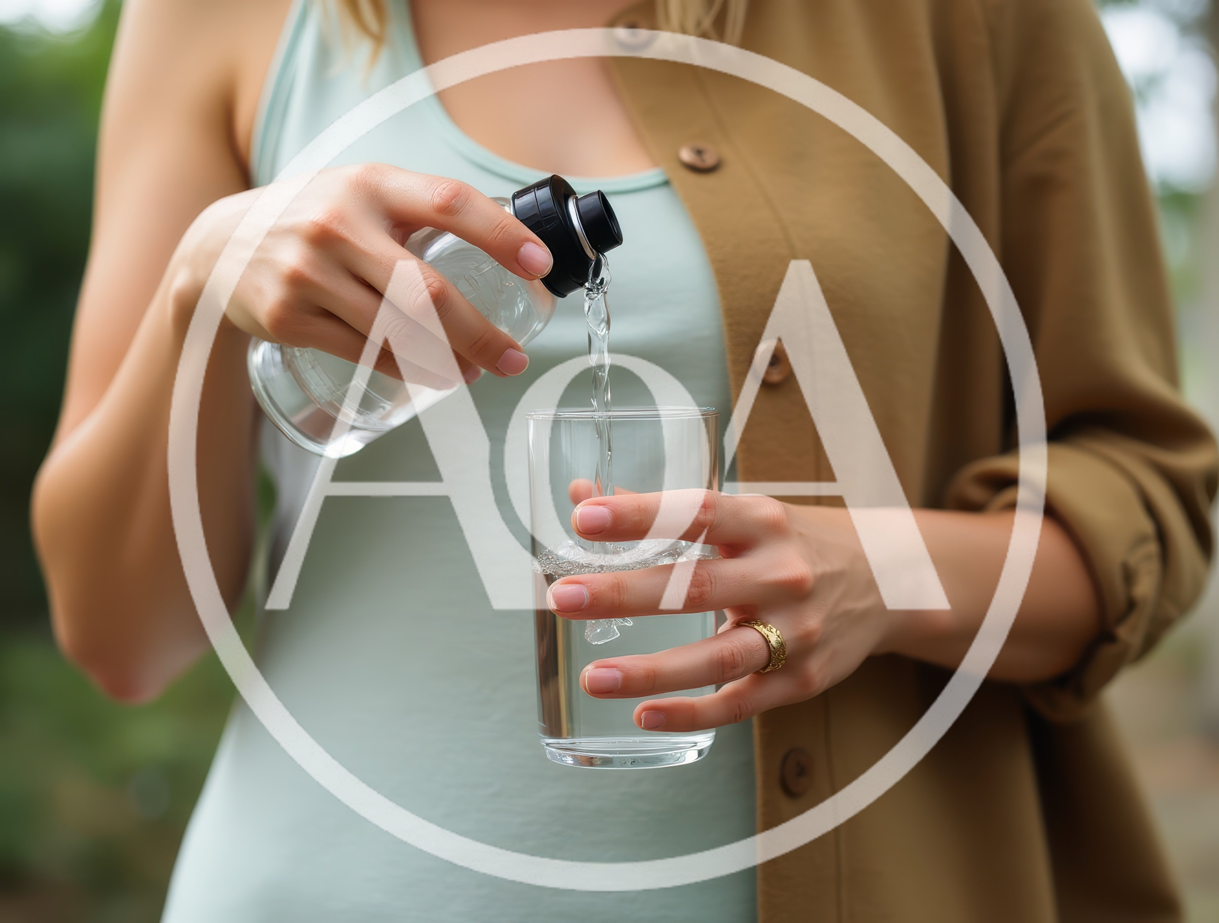 Woman Pouring Fresh Water Into A Glass