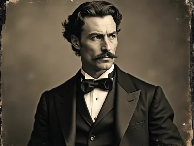 Portrait Of A Dapper Gentleman In Vintage Tuxedo
