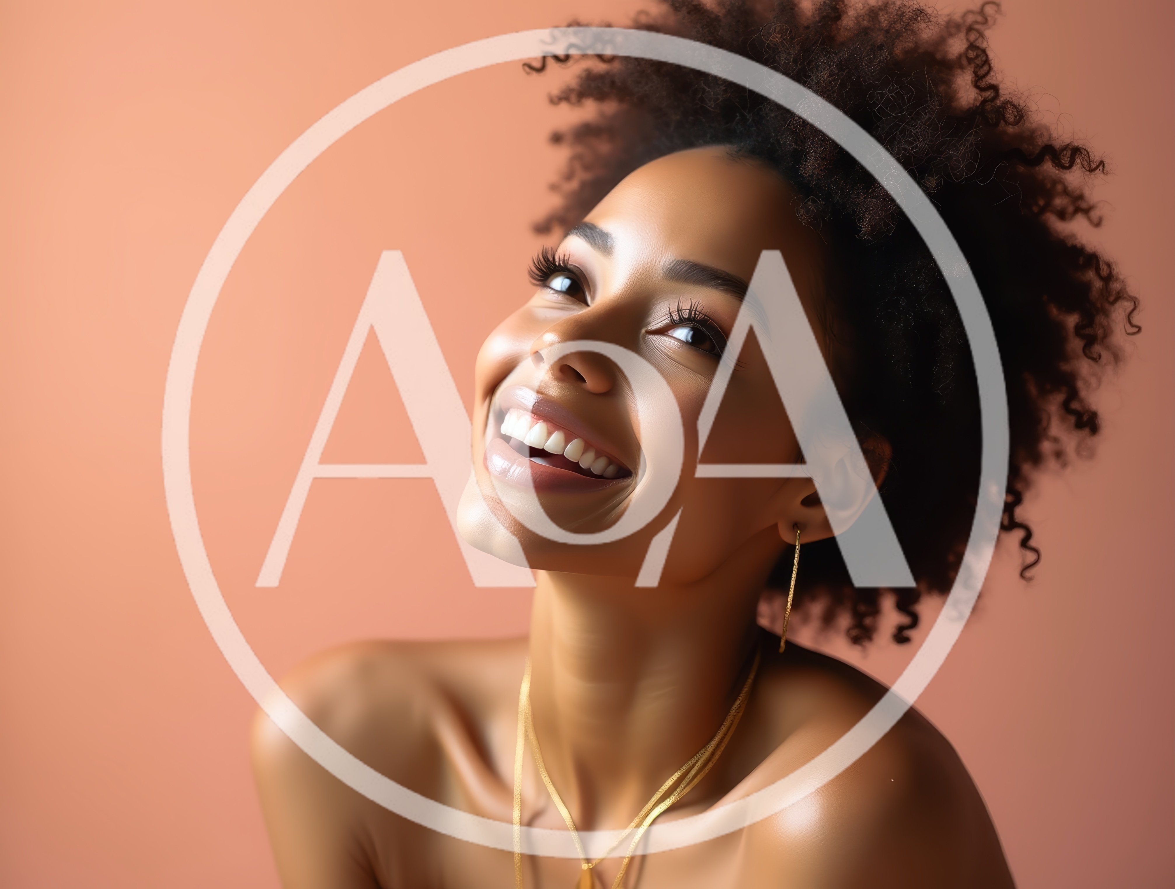 Portrait Of A Smiling Woman With Curly Hair