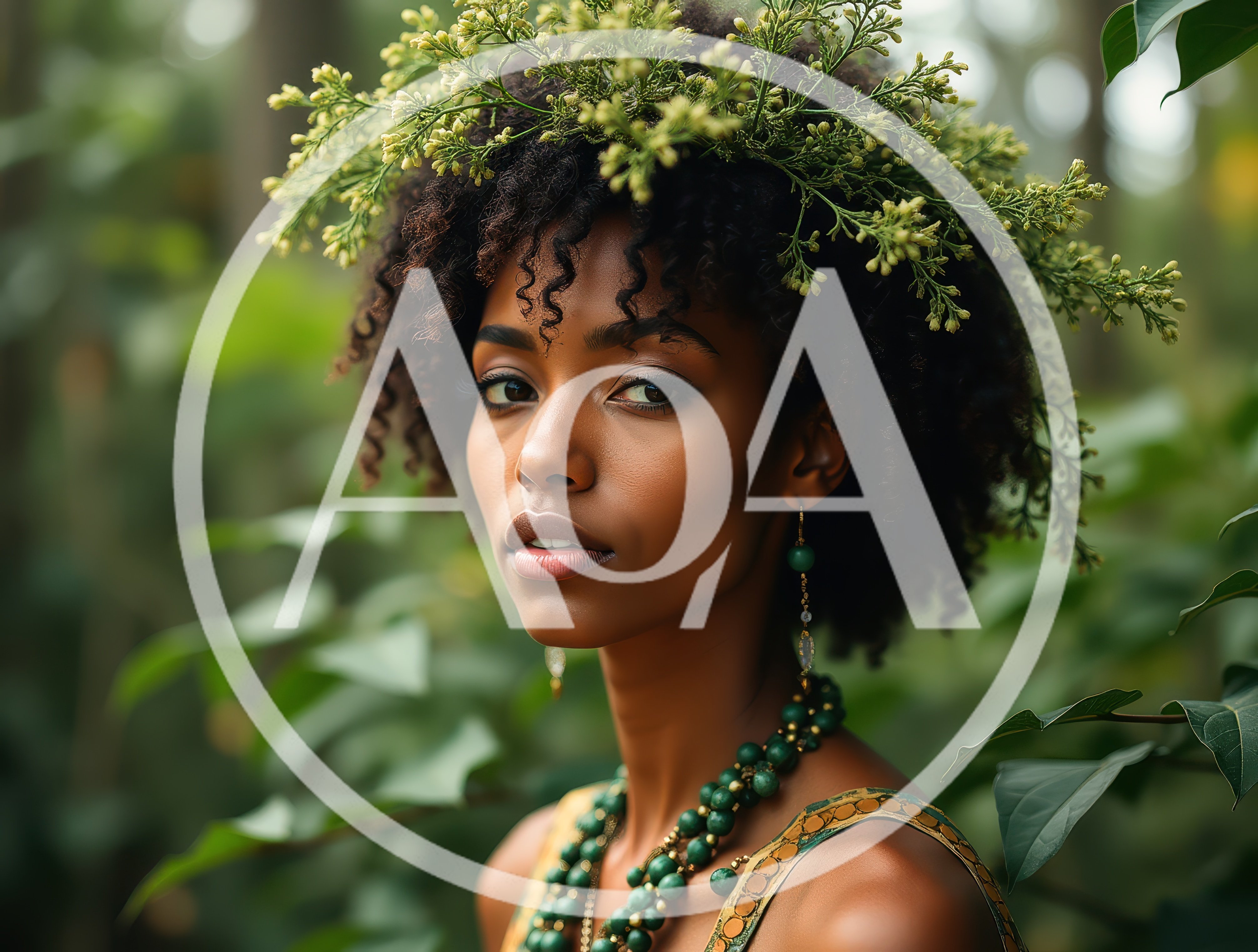 Portrait Of A Beautiful Woman With A Floral Crown