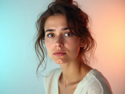 Portrait Of A Young Woman With Dual Lighting
