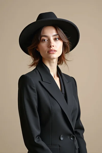 Portrait Of A Stylish Woman In A Black Hat